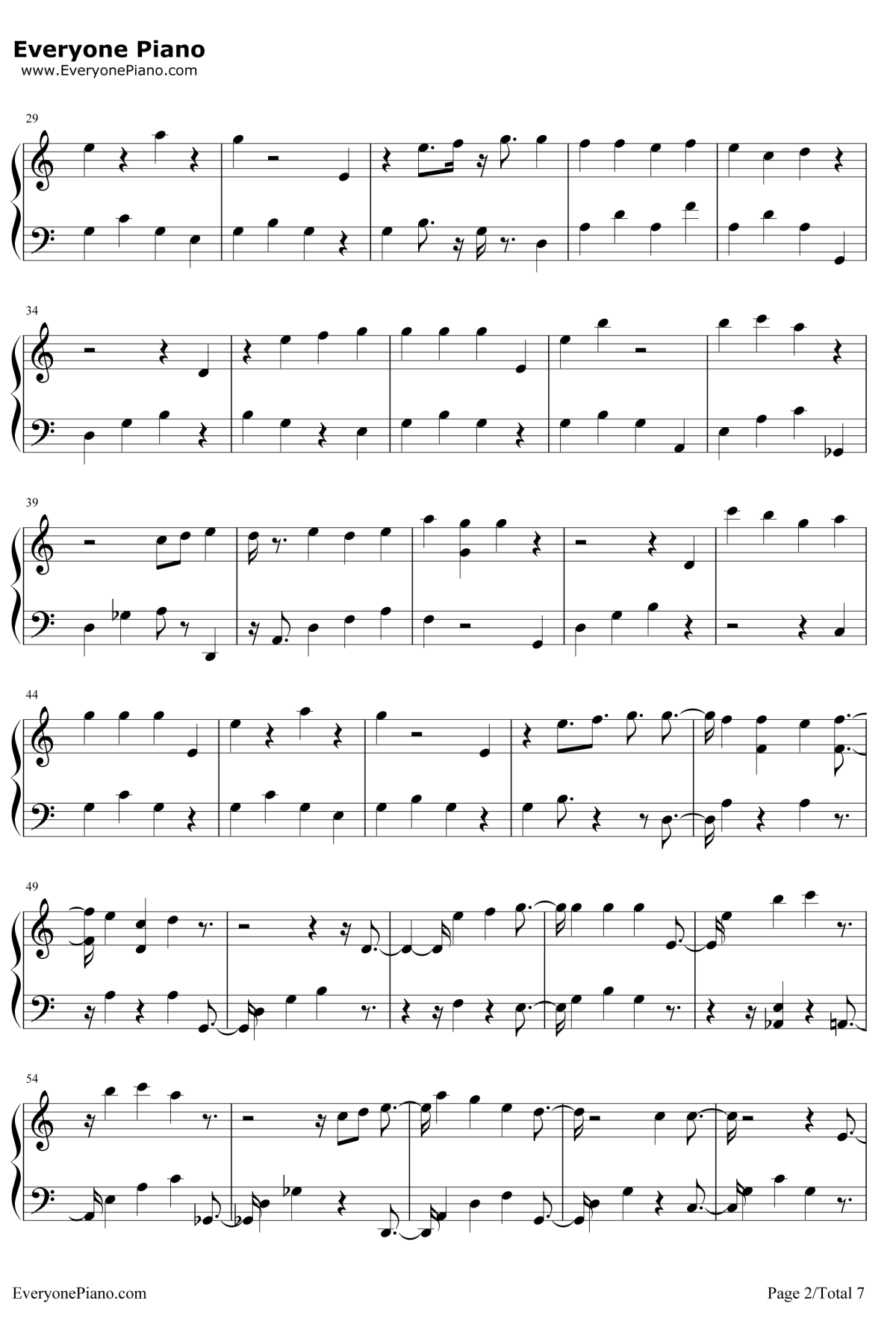 如果一切没有发生过钢琴谱-张碧晨-从天儿降插曲2