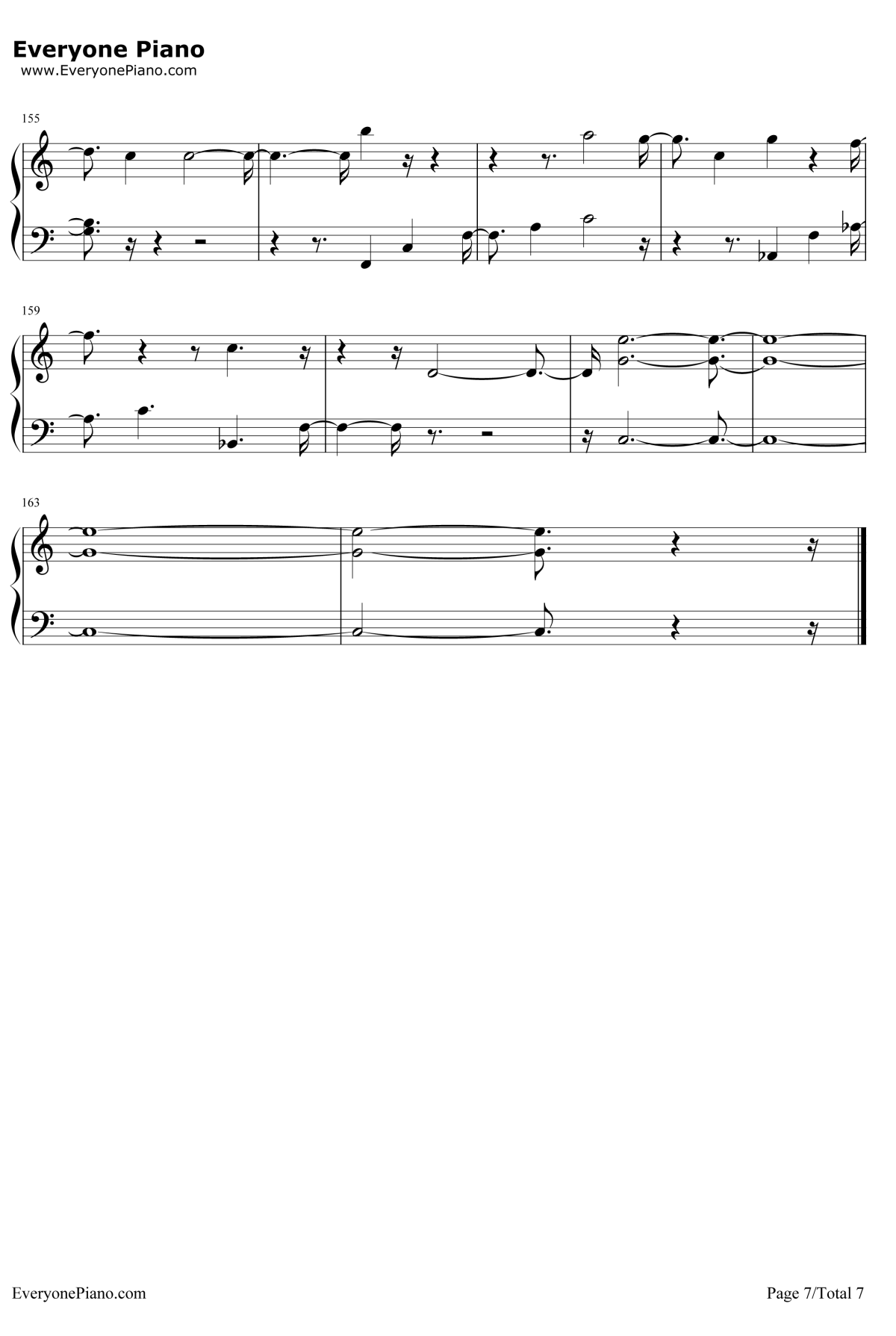 如果一切没有发生过钢琴谱-张碧晨-从天儿降插曲7