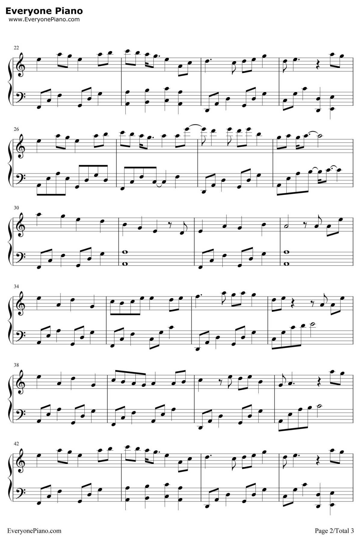 桃花诺钢琴谱-邓紫棋-上古情歌片尾曲2