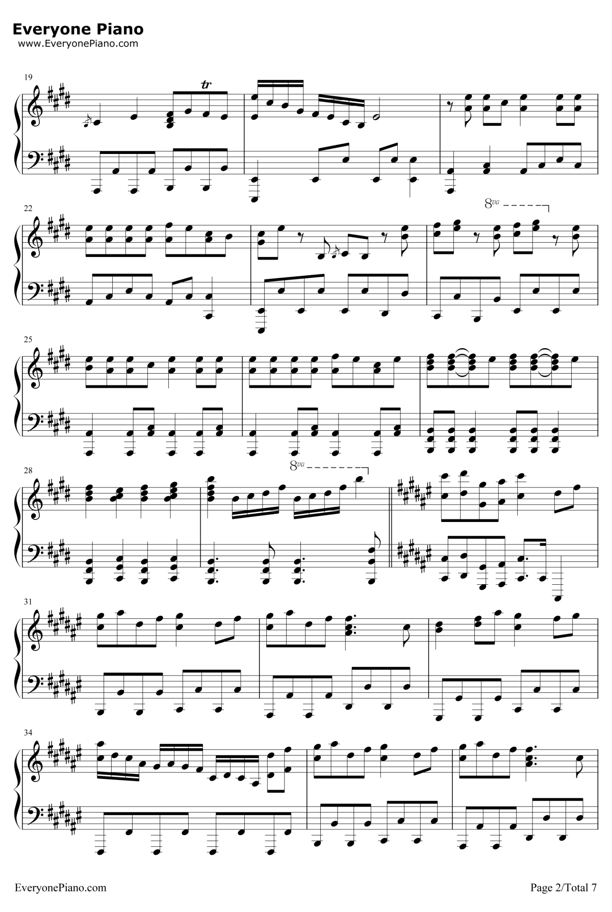 白金迪斯科钢琴谱-井口裕香-伪物语片头曲2