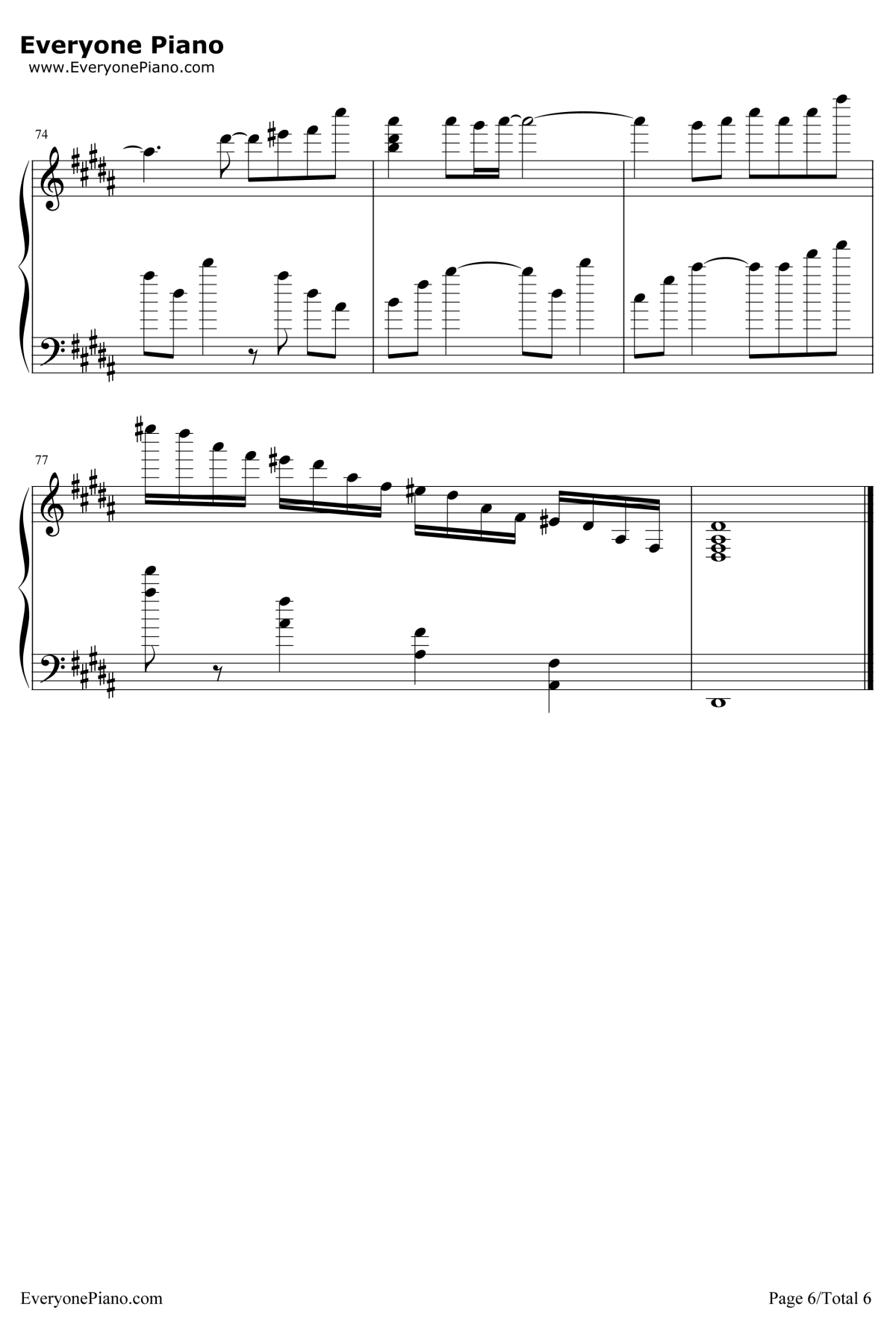 羽根钢琴谱-折户伸治-AIROST6