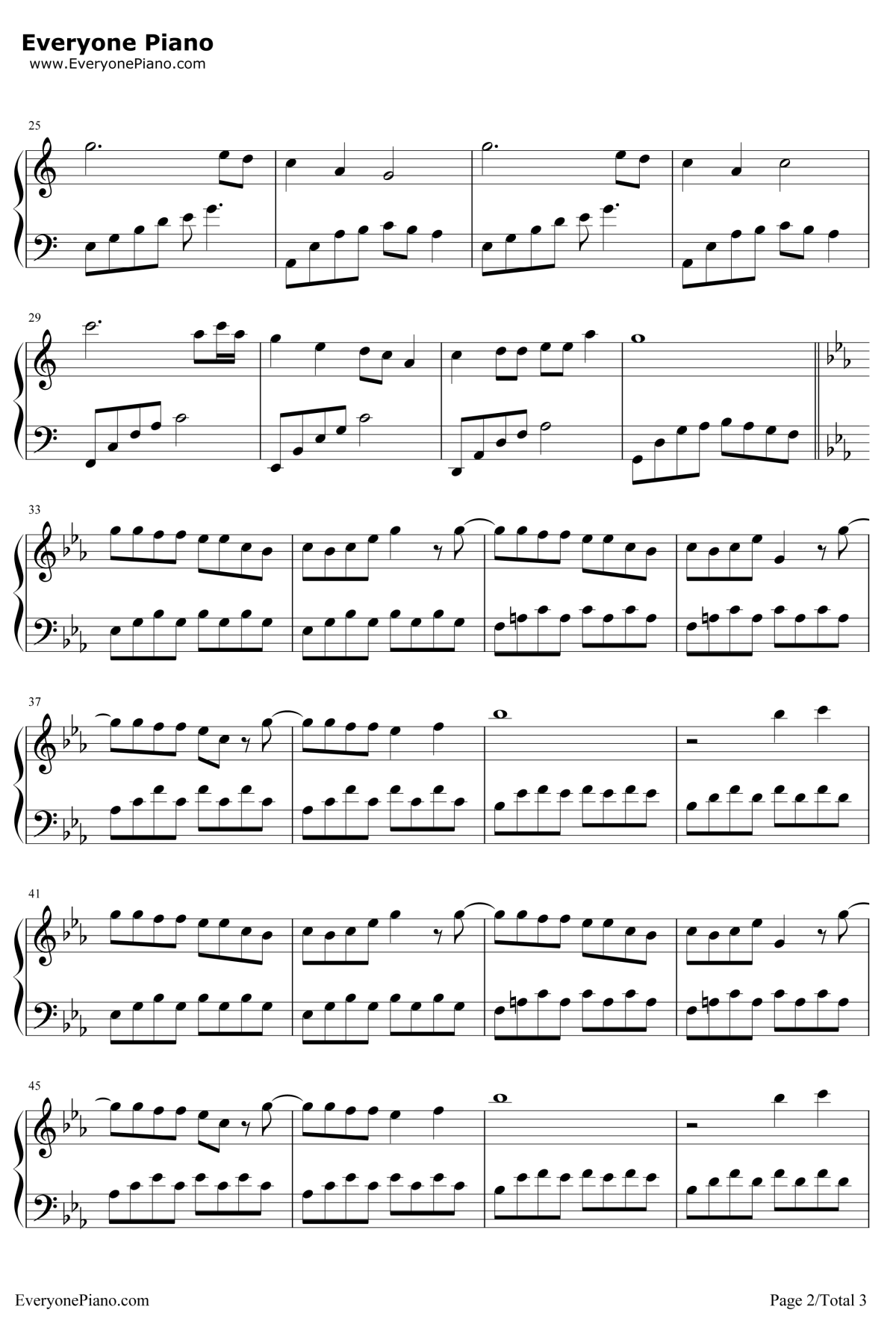 有一个姑娘钢琴谱-赵薇-还珠格格片尾曲2