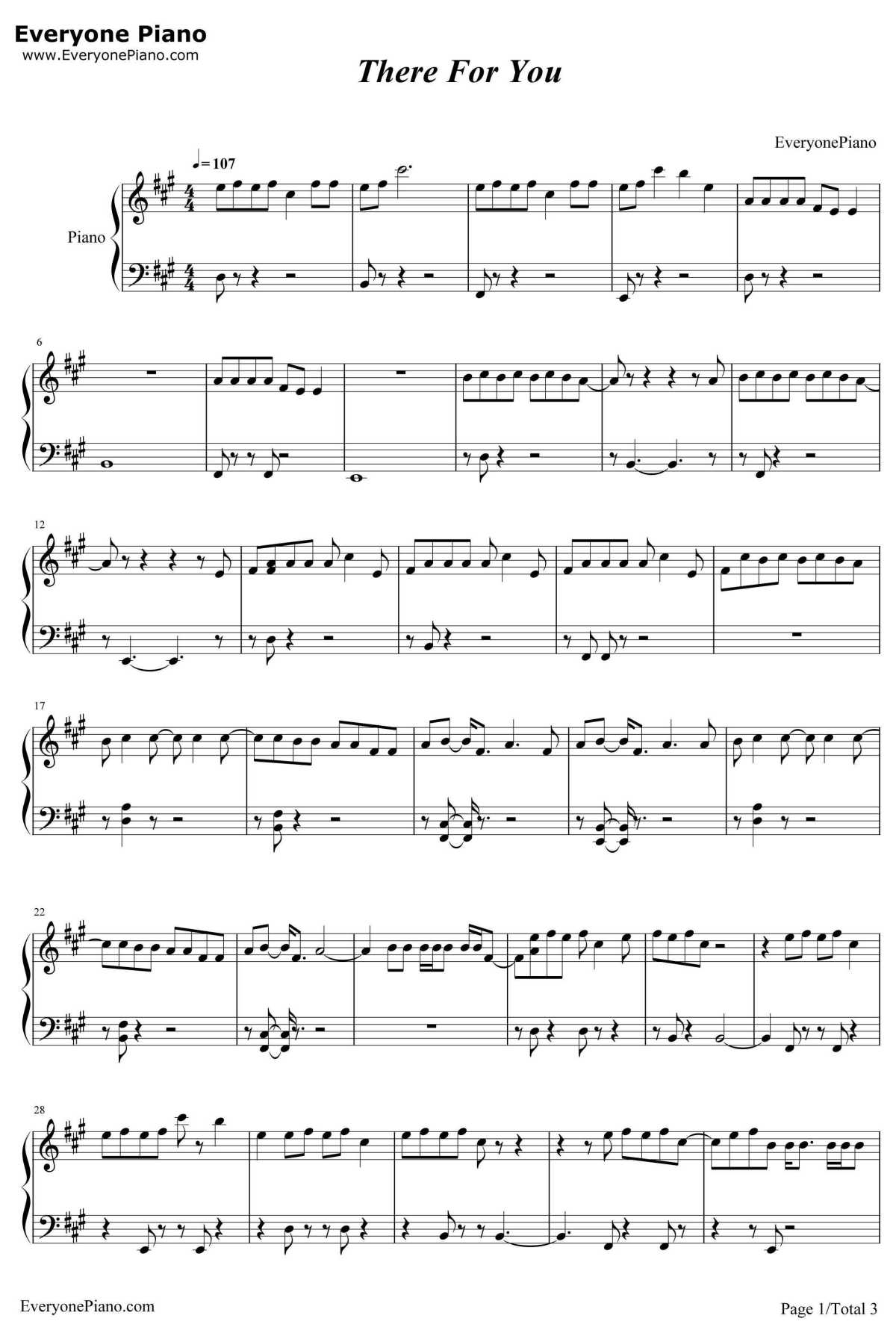 There for You钢琴谱-MartinGarrixTroyeSivan1