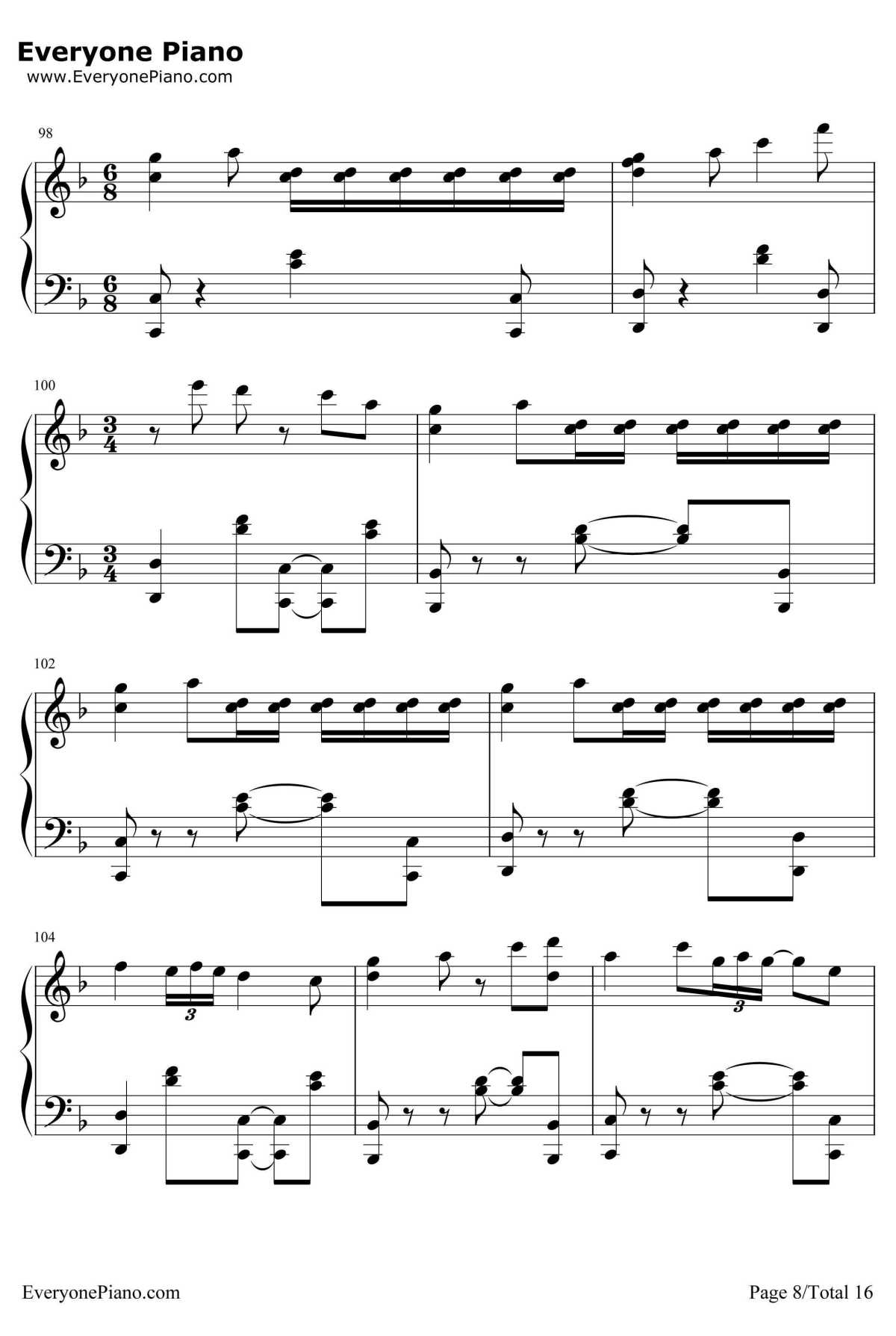 千本樱变奏曲钢琴谱-未知-千本樱变奏曲8