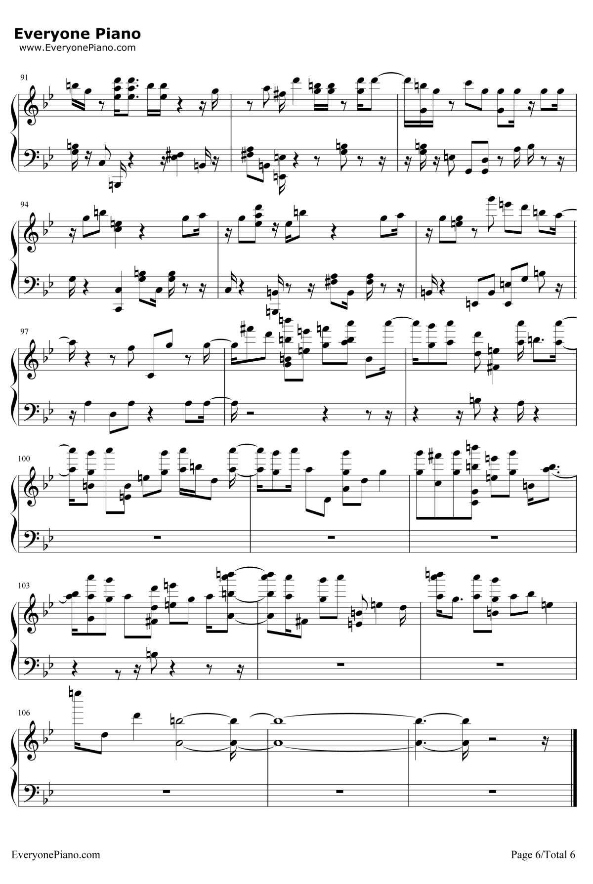 梦回暮夜钢琴谱-EXO-WalkonMemories6