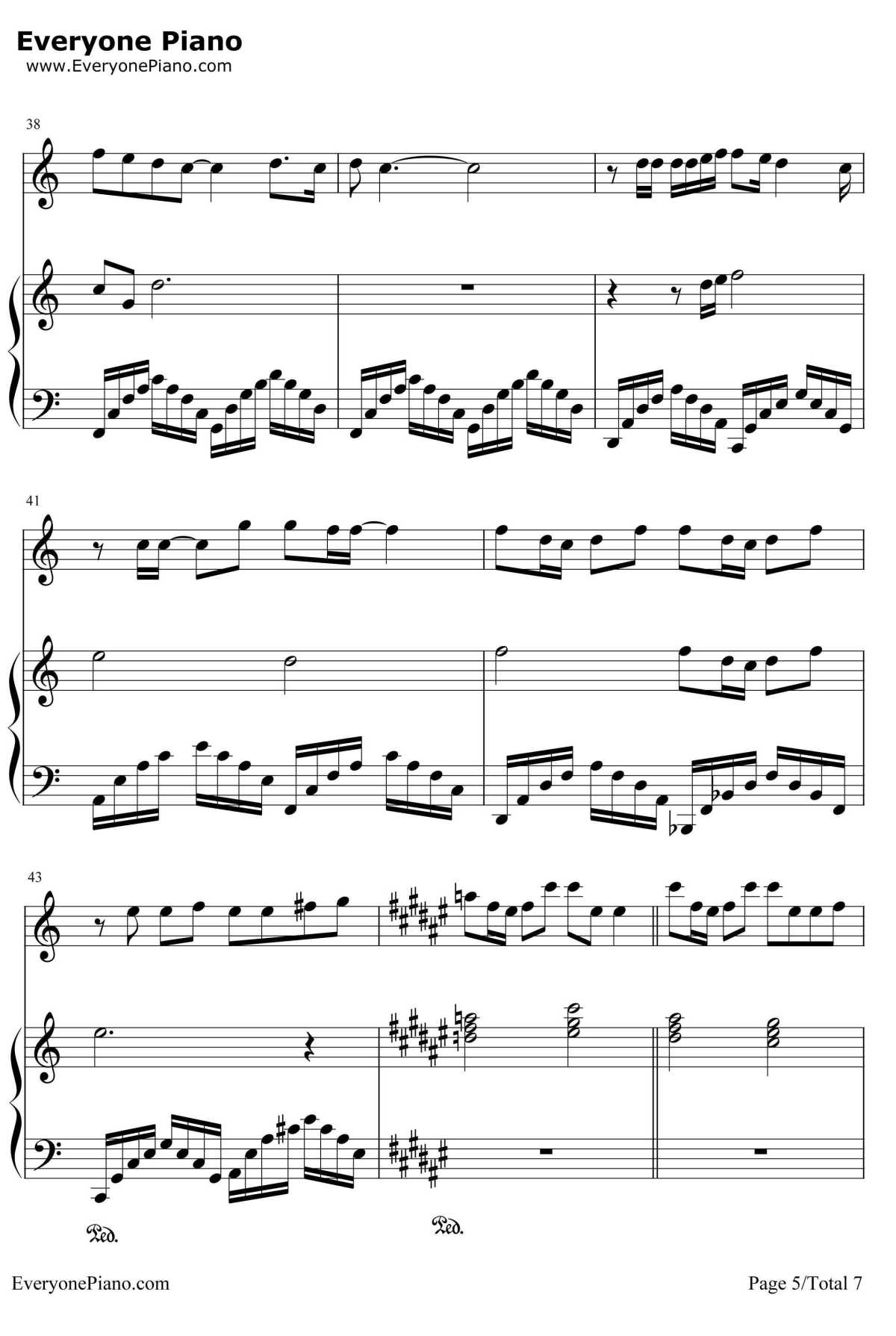 当你钢琴谱--林俊杰5