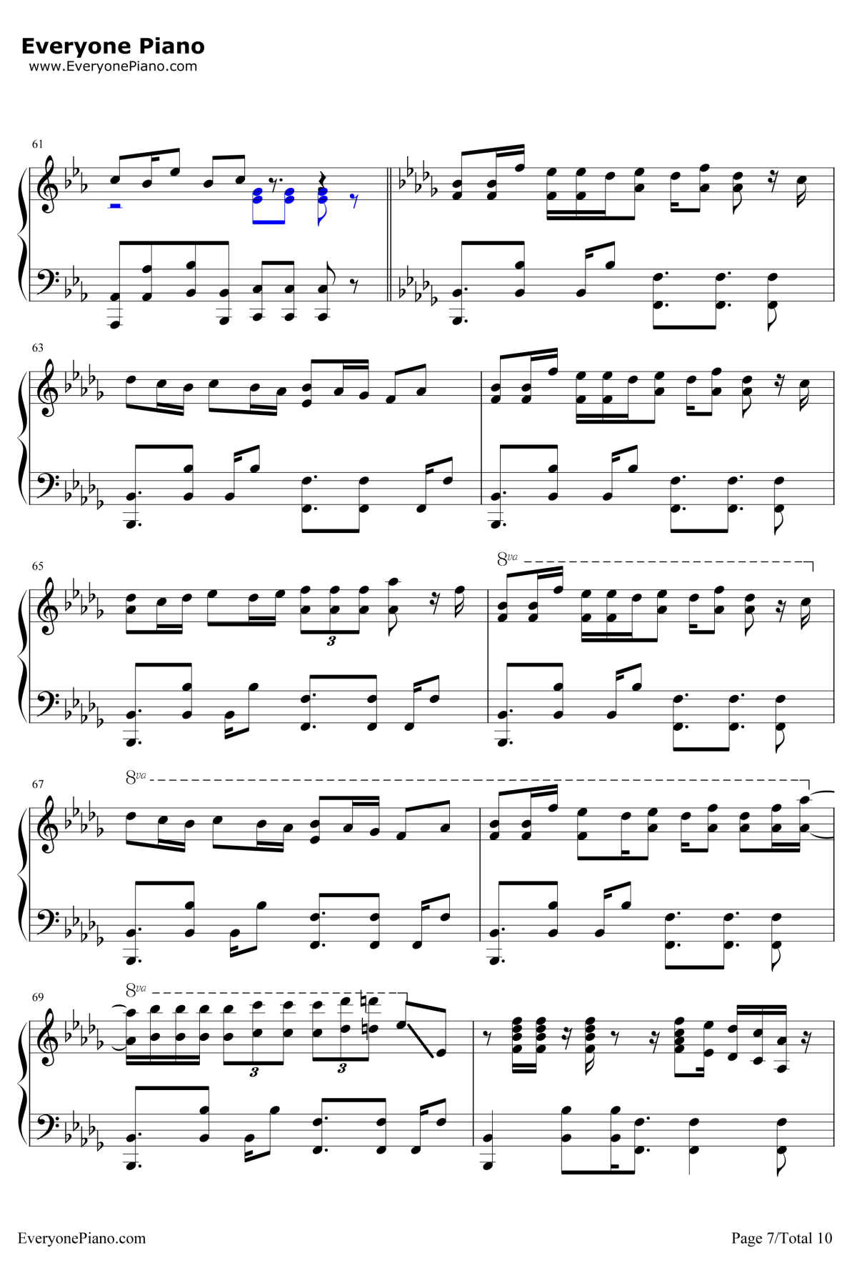 砂の惑星钢琴谱-初音ミクハチ7