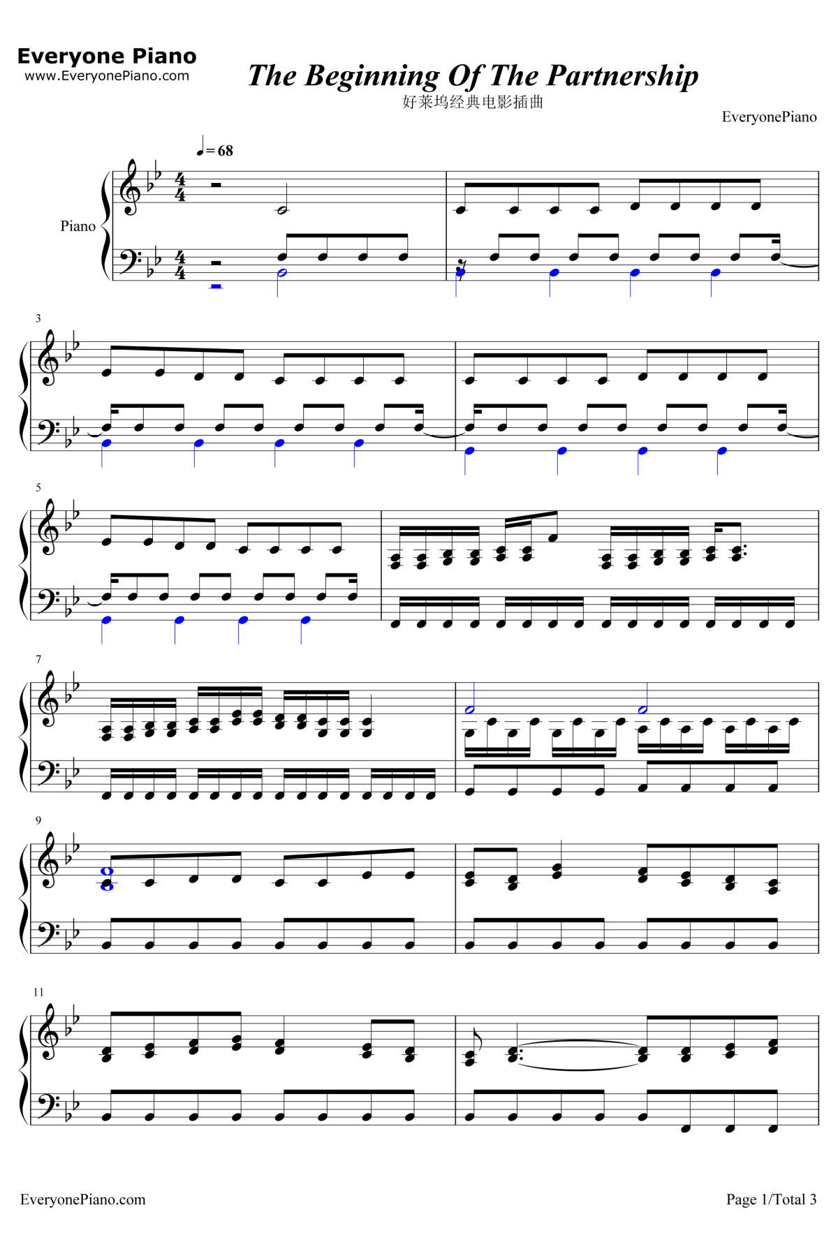 The Beginning of the Partnership钢琴谱-StephenWarbeck-莎翁情史OST1