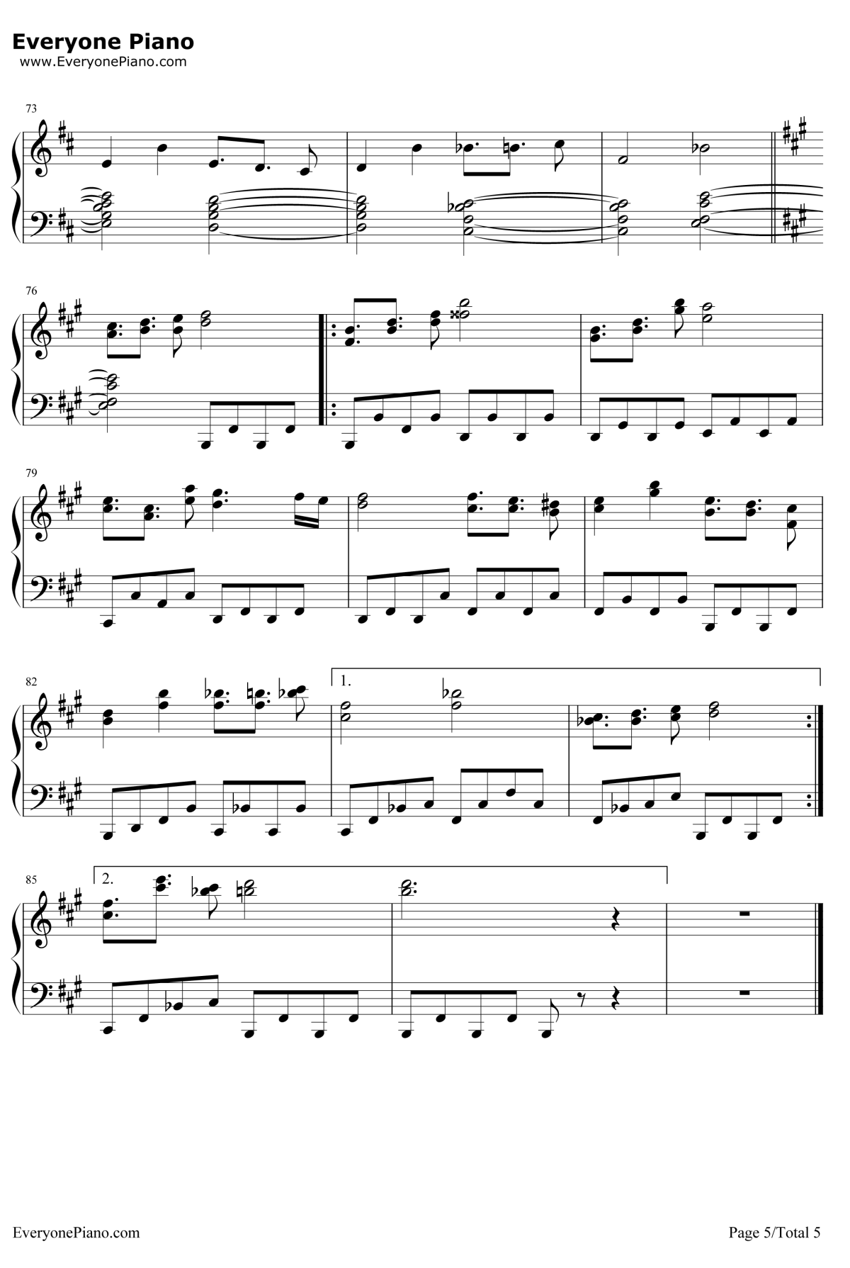 不思议の国のアリス钢琴谱-东方Project-东方怪绮谈Extra面主题曲5