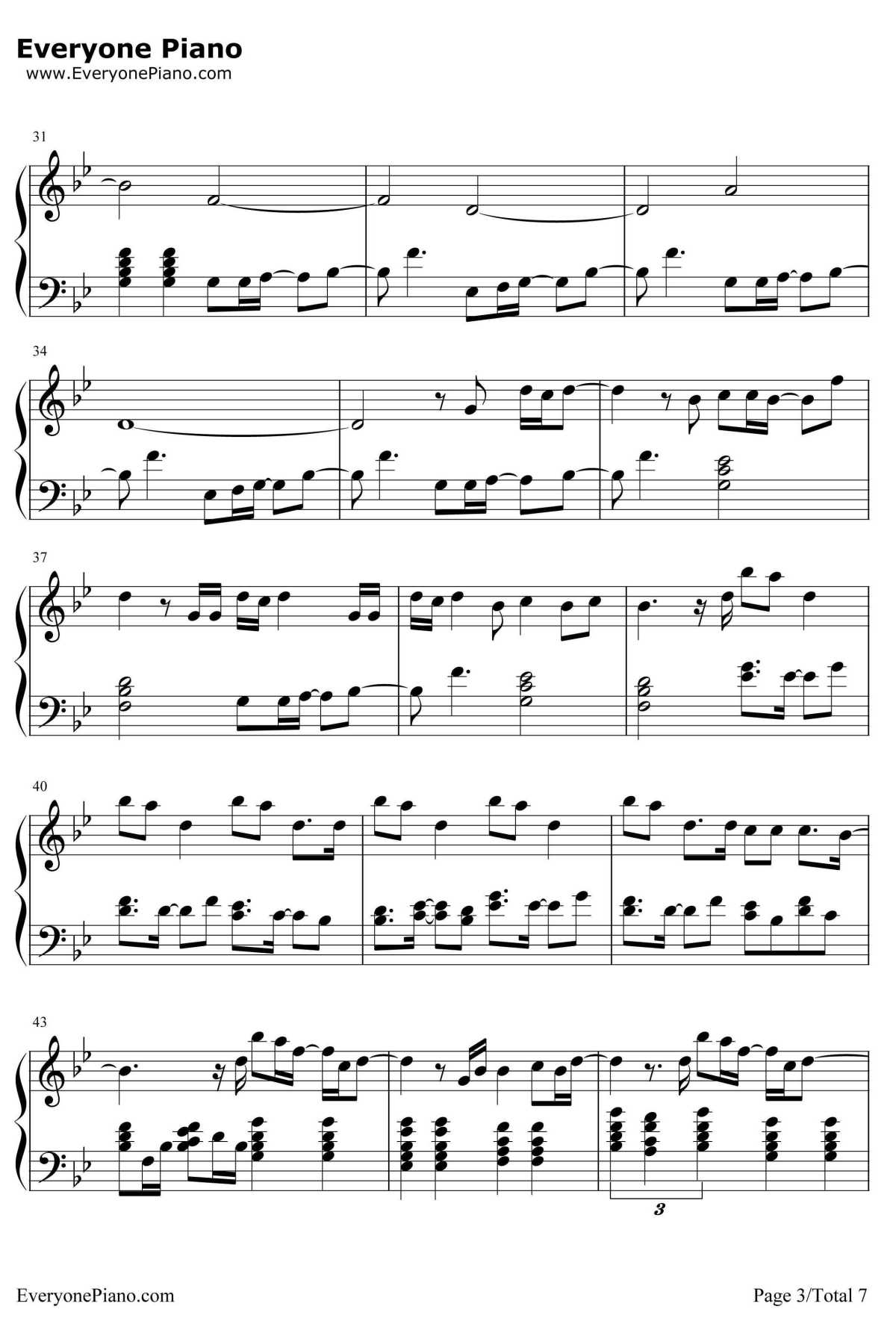 地球仪钢琴谱-松泽由美-圣斗士星矢冥王篇主题曲3