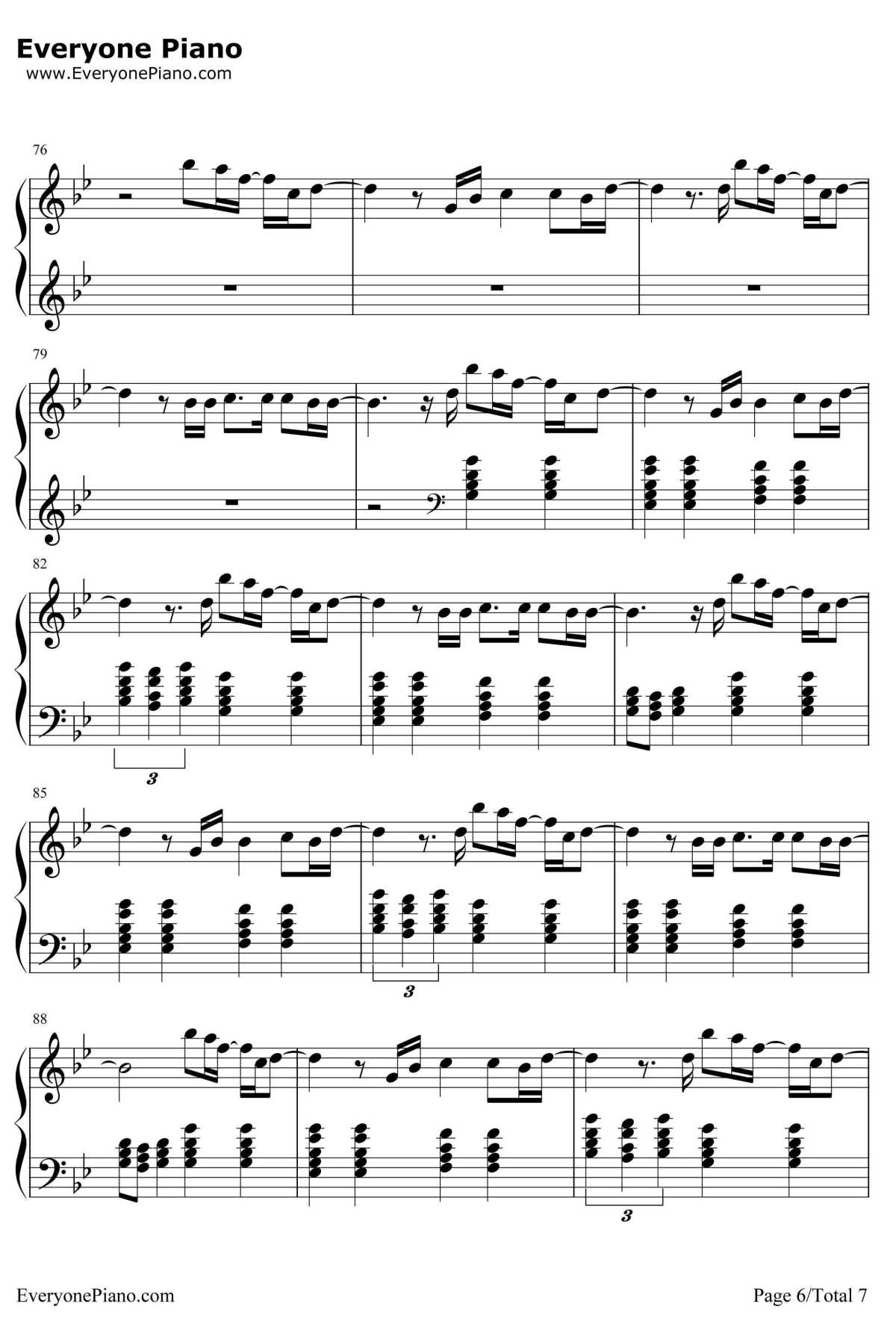 地球仪钢琴谱-松泽由美-圣斗士星矢冥王篇主题曲6