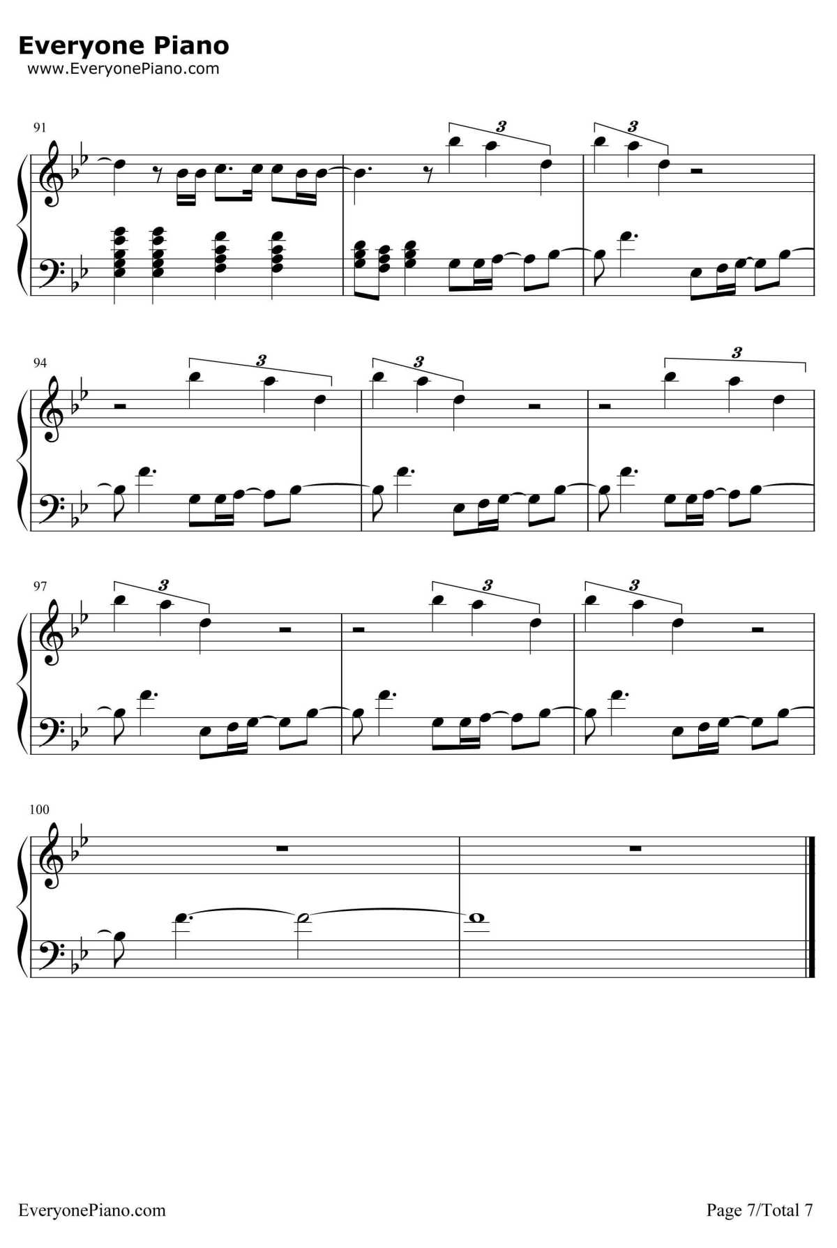 地球仪钢琴谱-松泽由美-圣斗士星矢冥王篇主题曲7