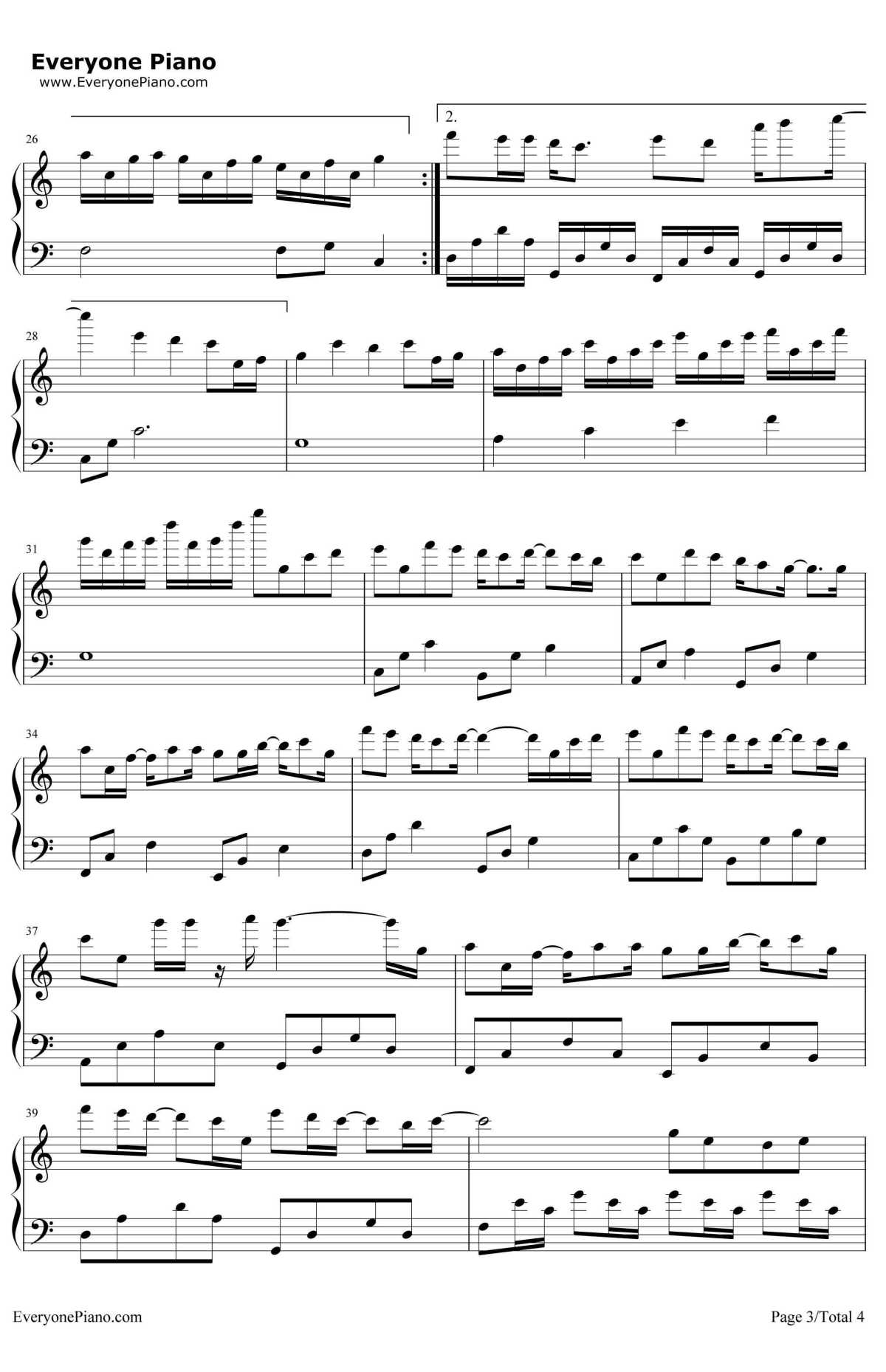 好好(想把你写成一首歌)钢琴谱-五月天-《你的名字》中文主题曲3