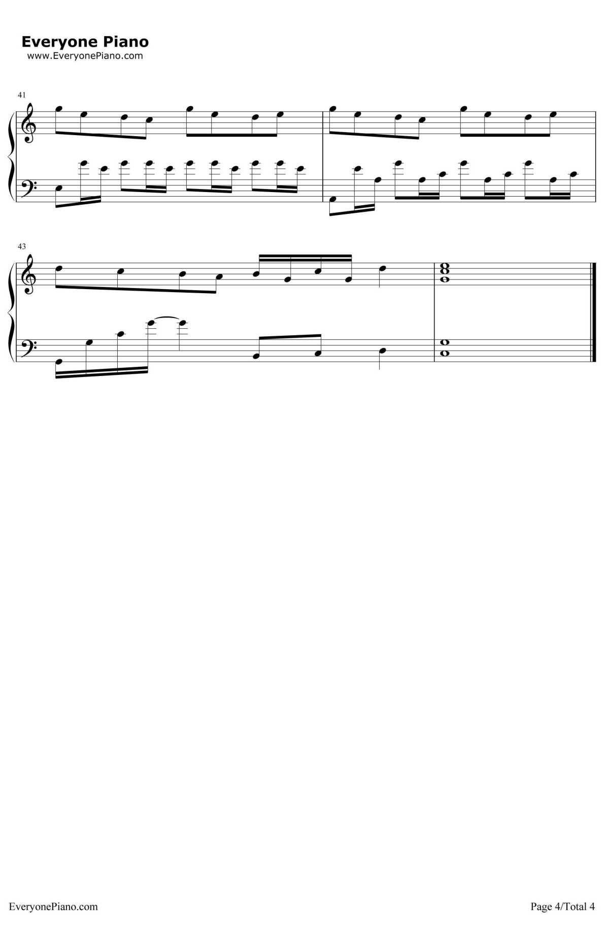 好好(想把你写成一首歌)钢琴谱-五月天-《你的名字》中文主题曲4