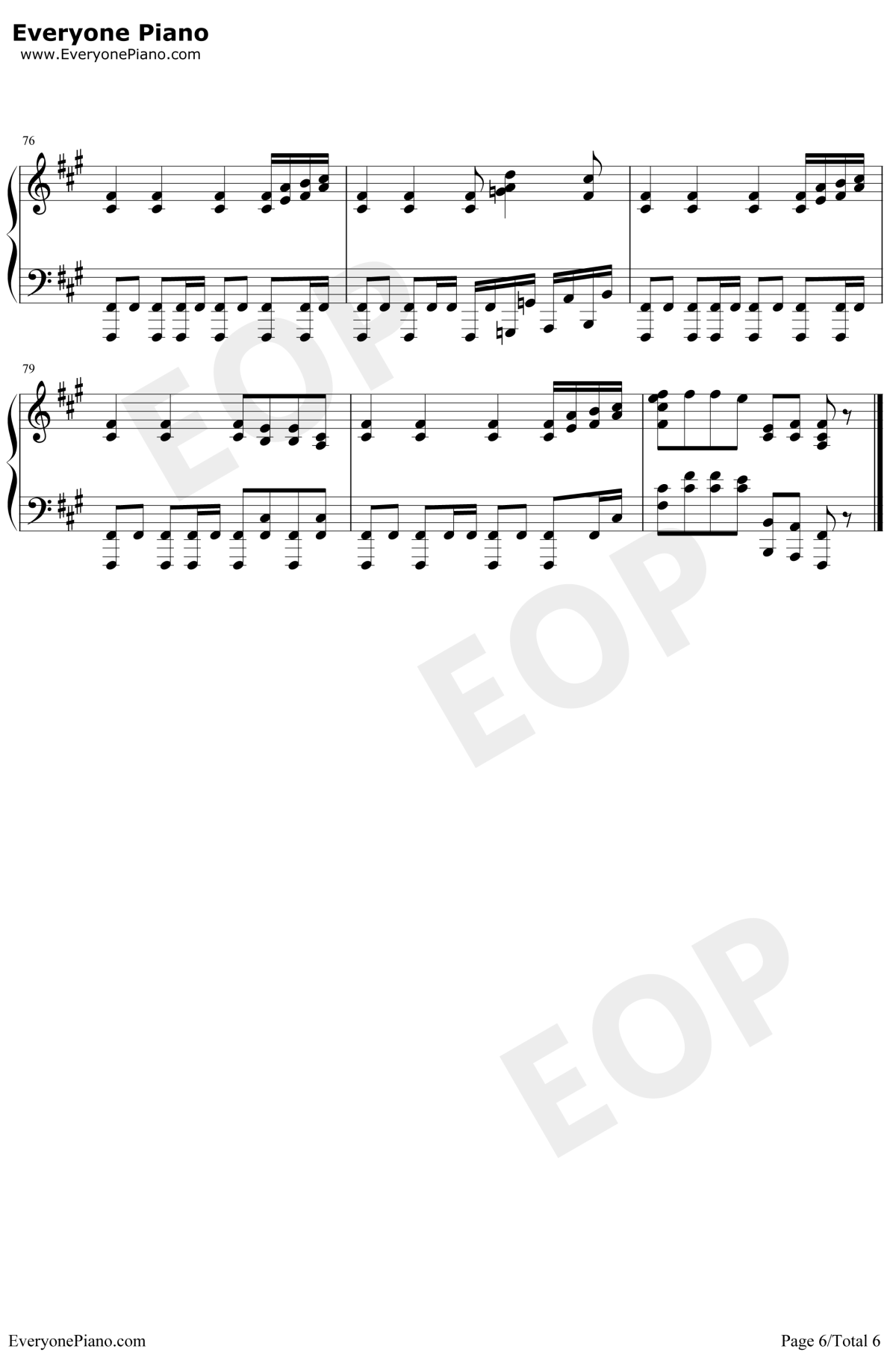 极乐净土钢琴谱-GARNiDELiA-合音版6