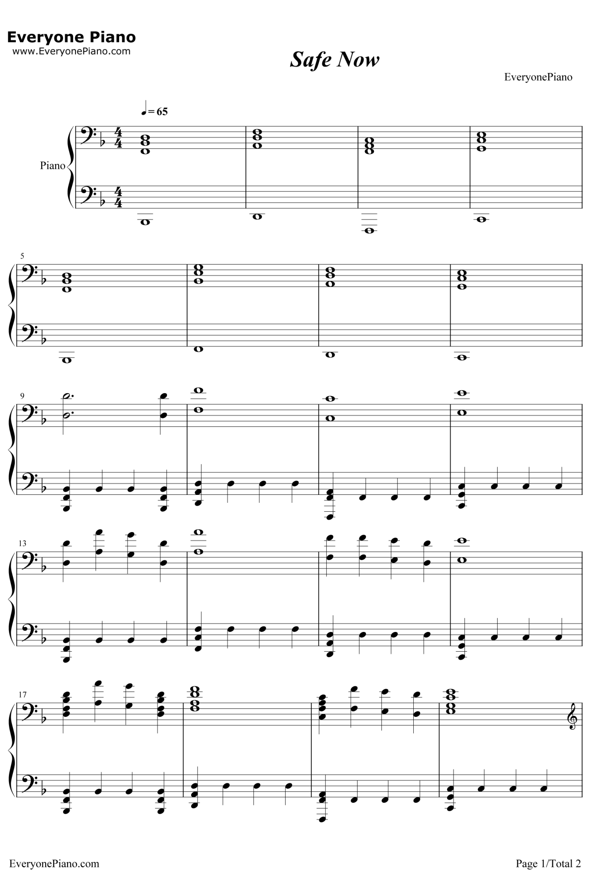 Safe Now钢琴谱-HenryJackman-菲利普斯船长插曲1