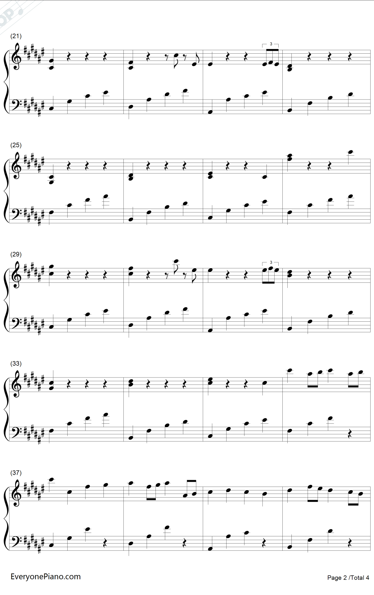 琴光的卡农钢琴谱-琴光Kelly2