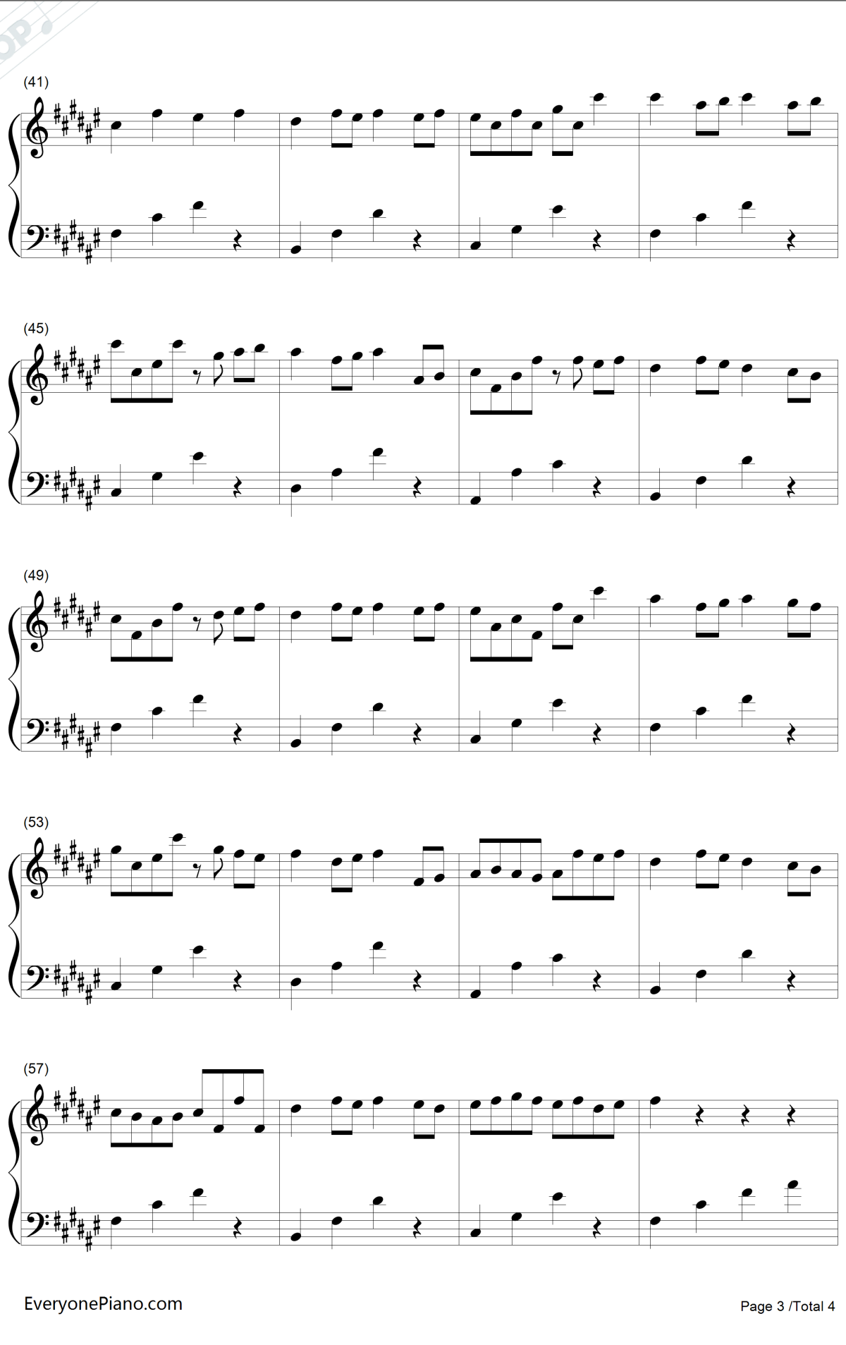 琴光的卡农钢琴谱-琴光Kelly3