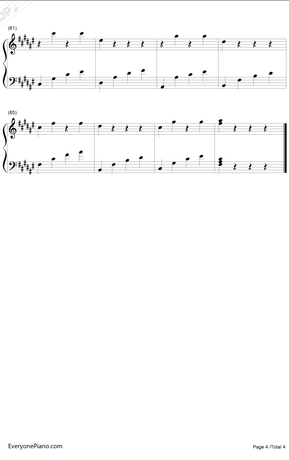 琴光的卡农钢琴谱-琴光Kelly4