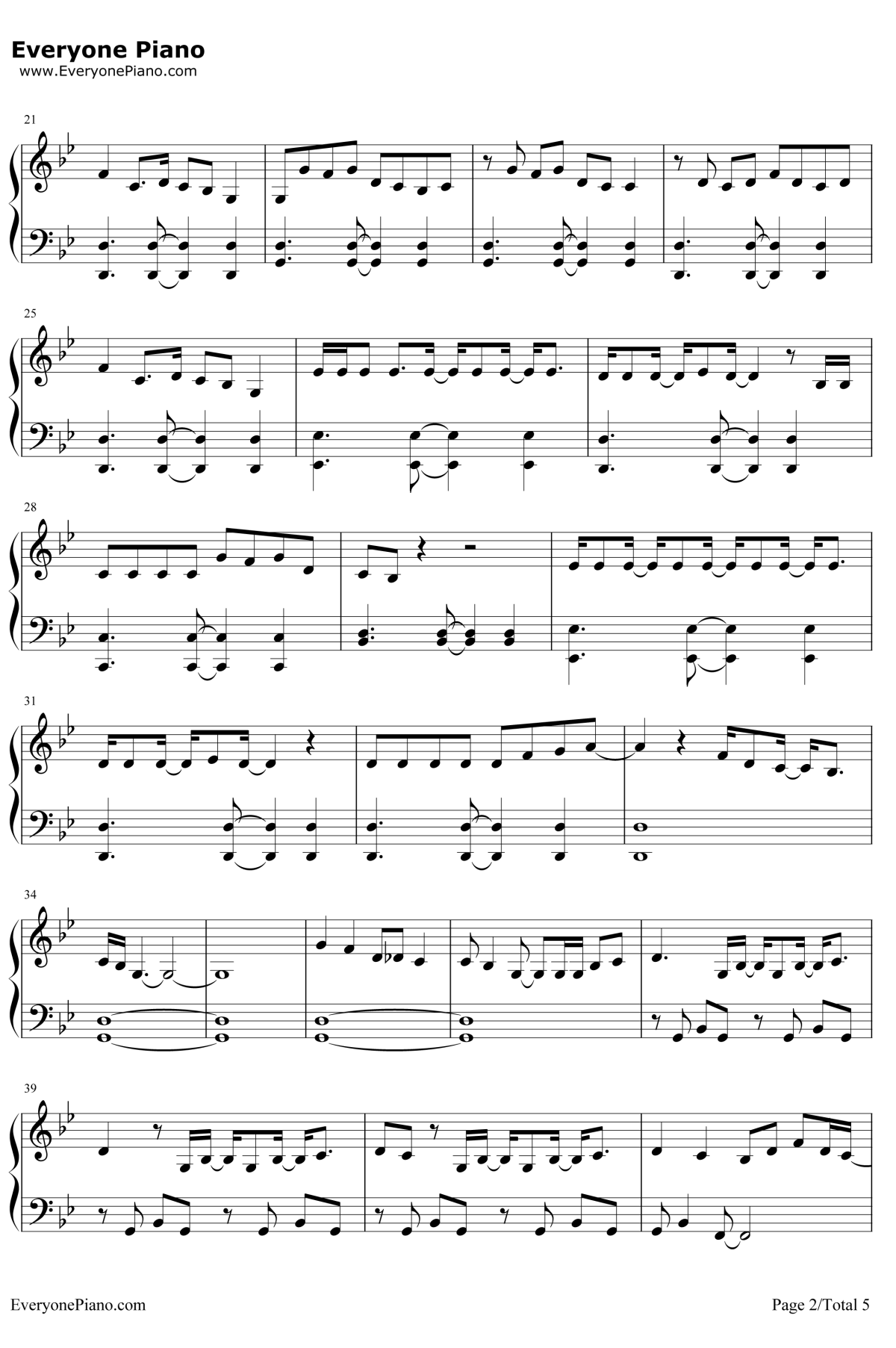 つなぐ钢琴谱-嵐-忍者之国主题曲2