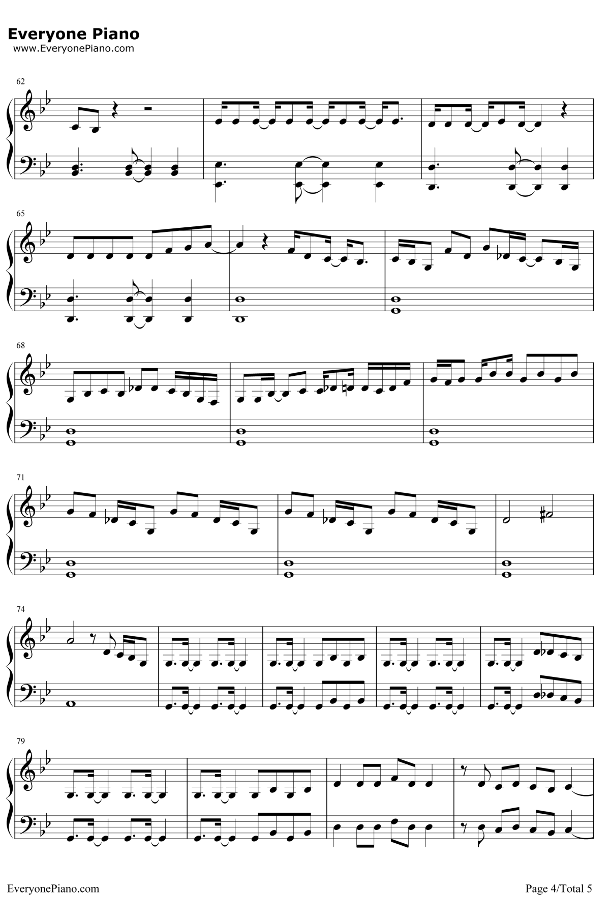 つなぐ钢琴谱-嵐-忍者之国主题曲4