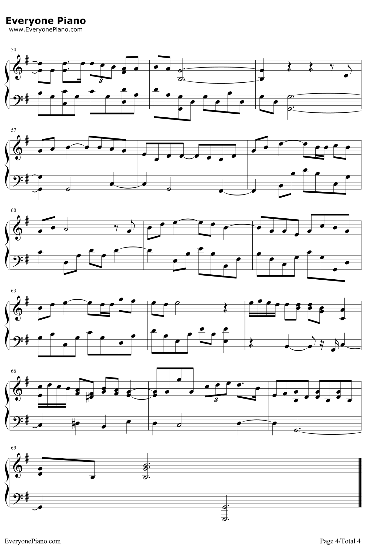 人来人往钢琴谱 -陈奕迅4