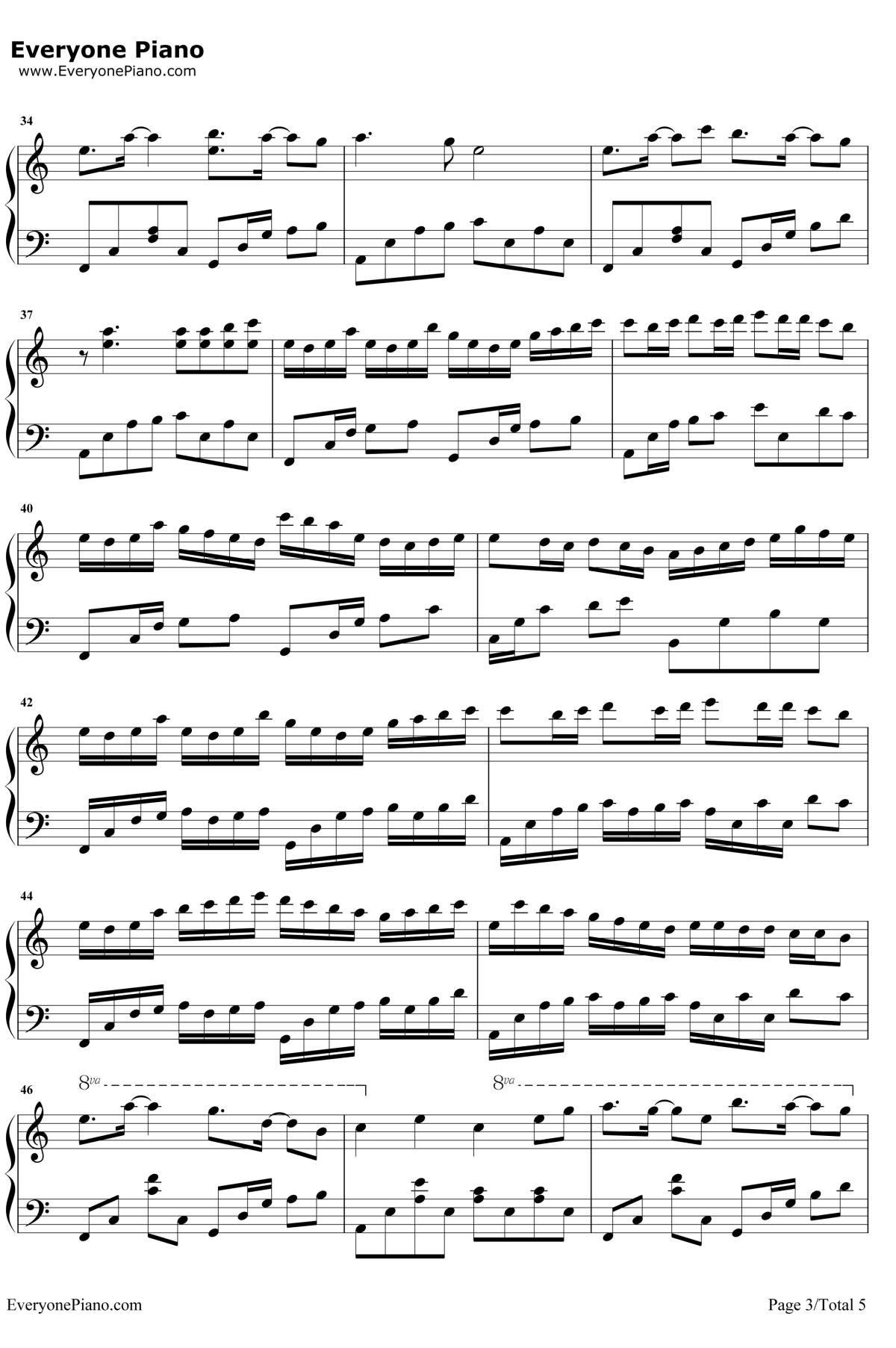 爱情似花钢琴谱 -SweetRain3