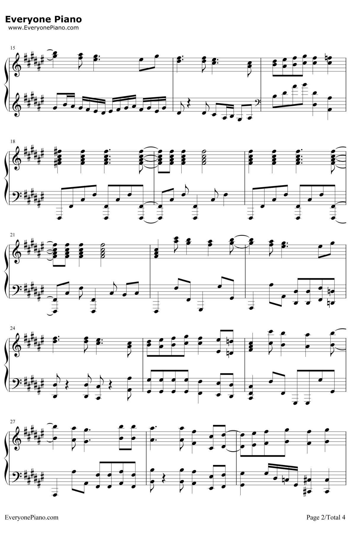 半永久的に愛してよ钢琴谱-堀江由衣-金色时光第二季片尾曲2