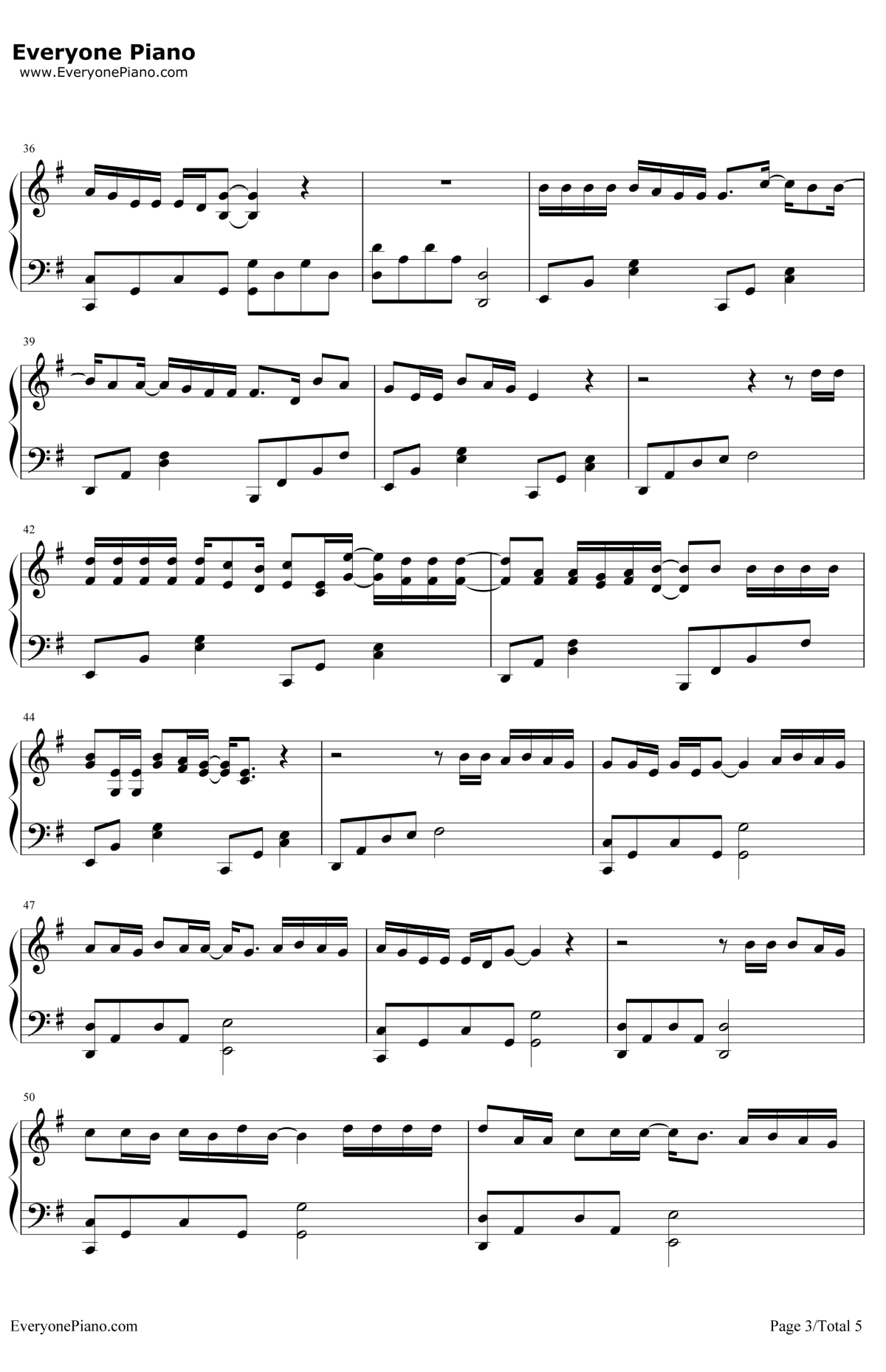 Let Her Go放手爱情钢琴谱-PassengerMikeRosenberg3