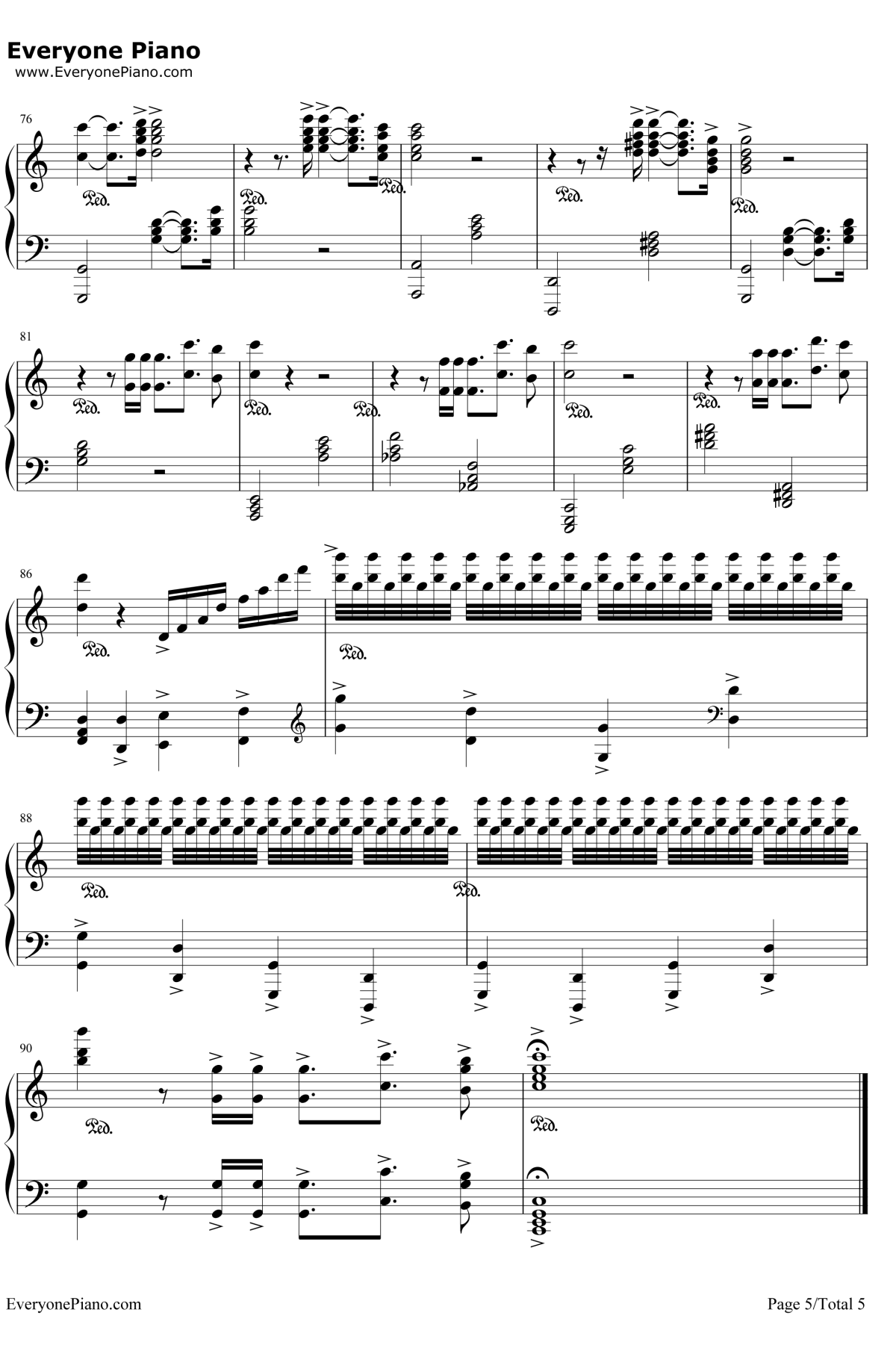 Wonderand钢琴谱 -马克西姆5