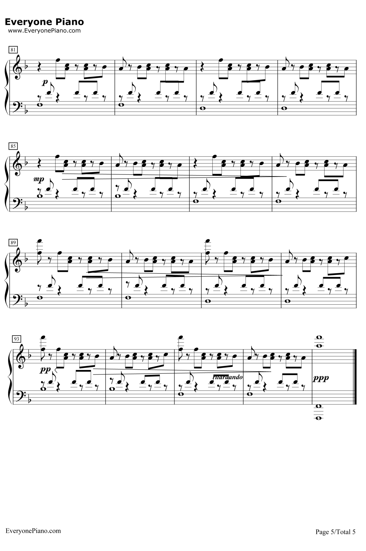 Just the Way You Are钢琴谱-BrunoMars5