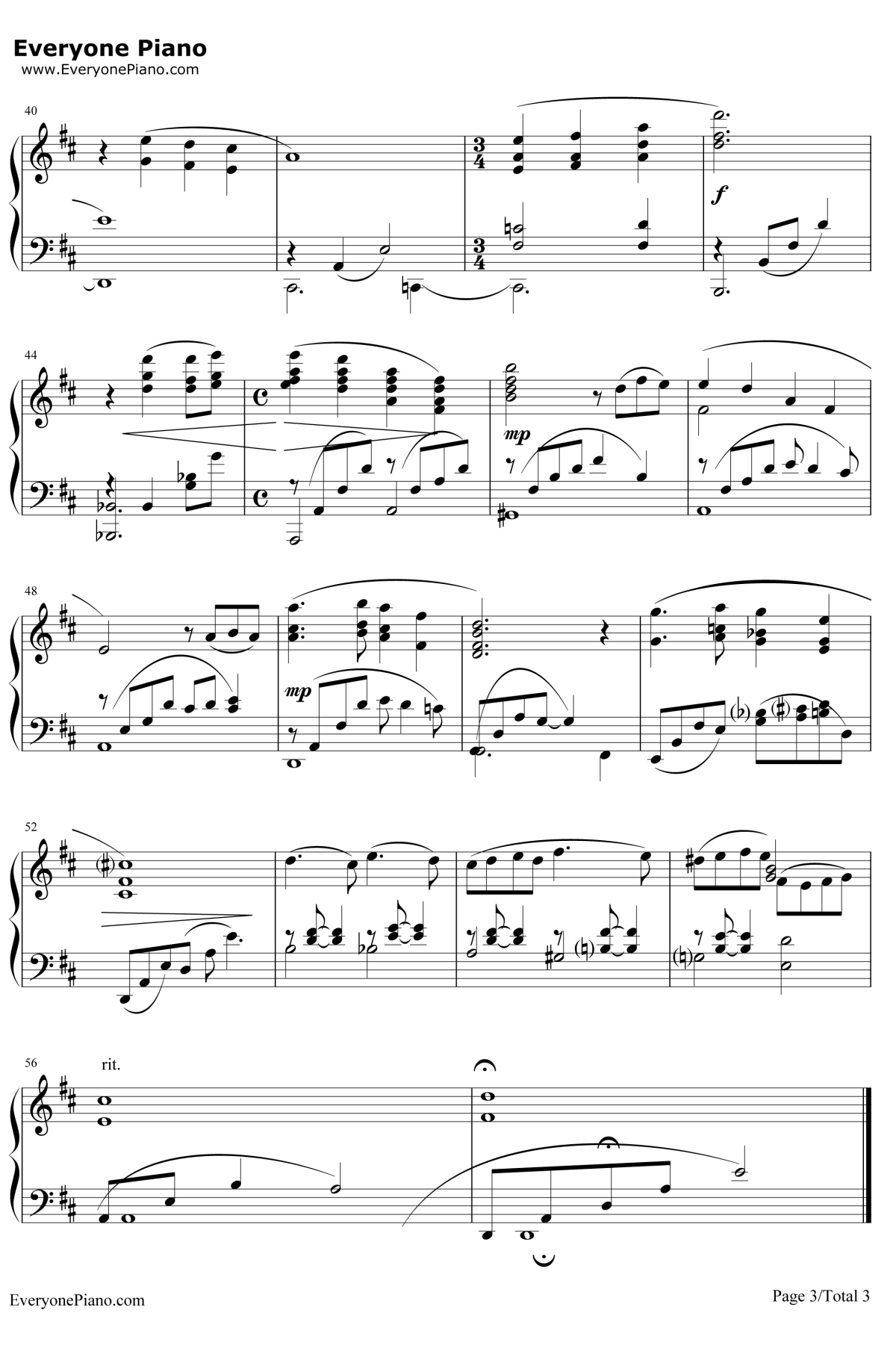 Playing Love钢琴谱-埃尼奥·莫里康内-海上钢琴师3