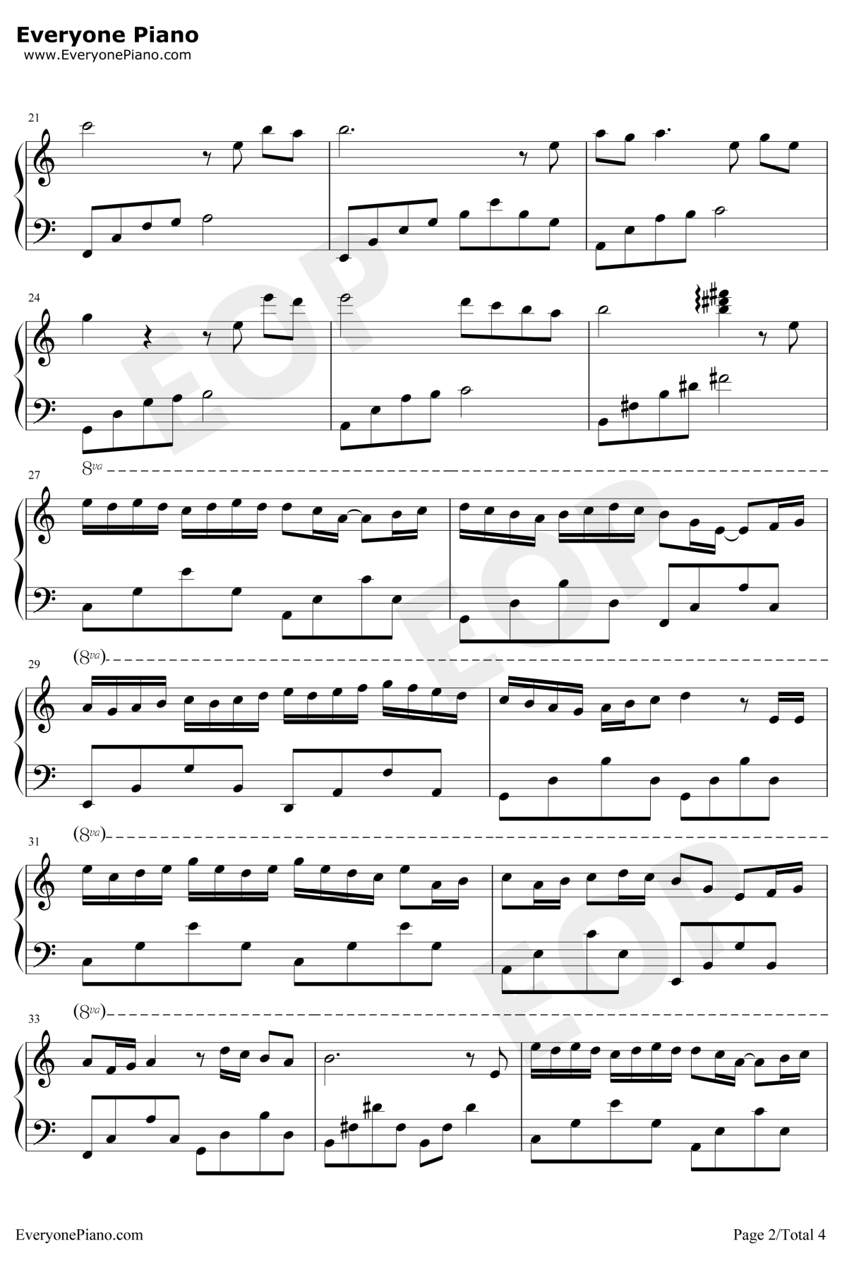 风中的蒲公英钢琴谱-张宇桦2