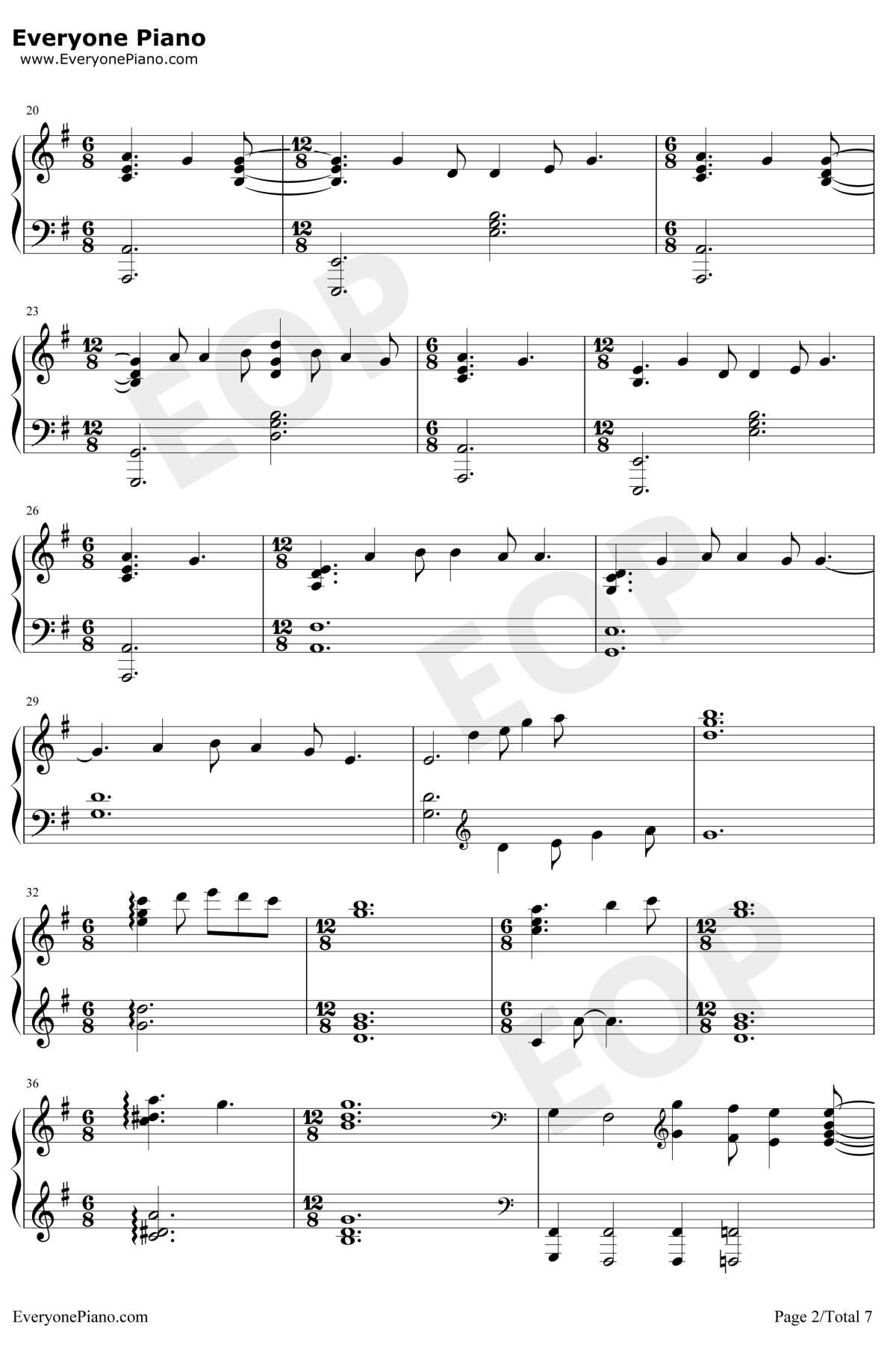 Shape of You钢琴谱-EdSheeran-版2