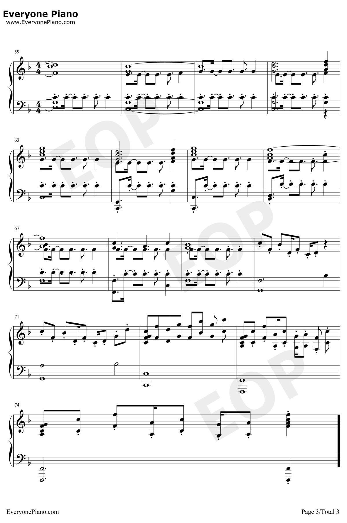 Together钢琴谱-HenryJackman-大侦探皮卡丘OST3