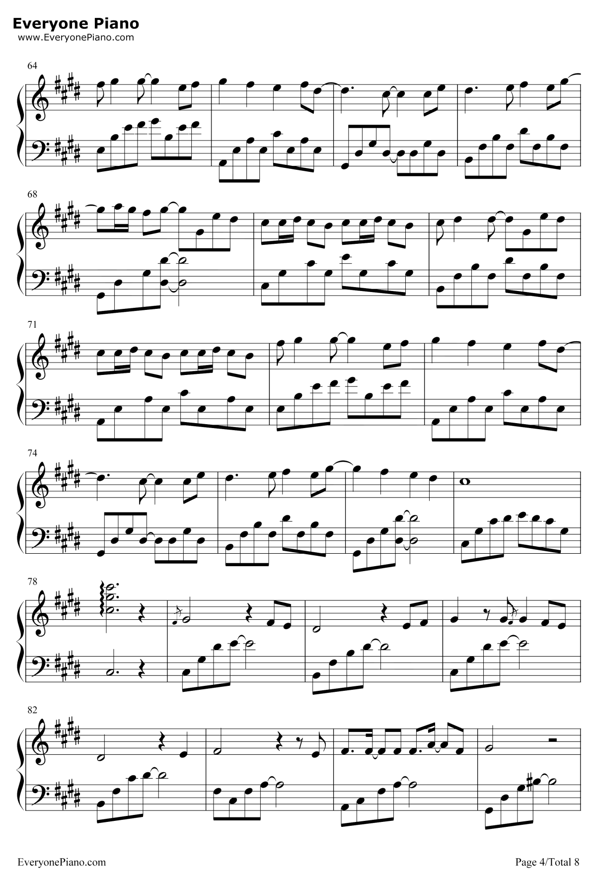 生生世世爱钢琴谱-吴雨霏-仙剑奇侠传3主题曲4