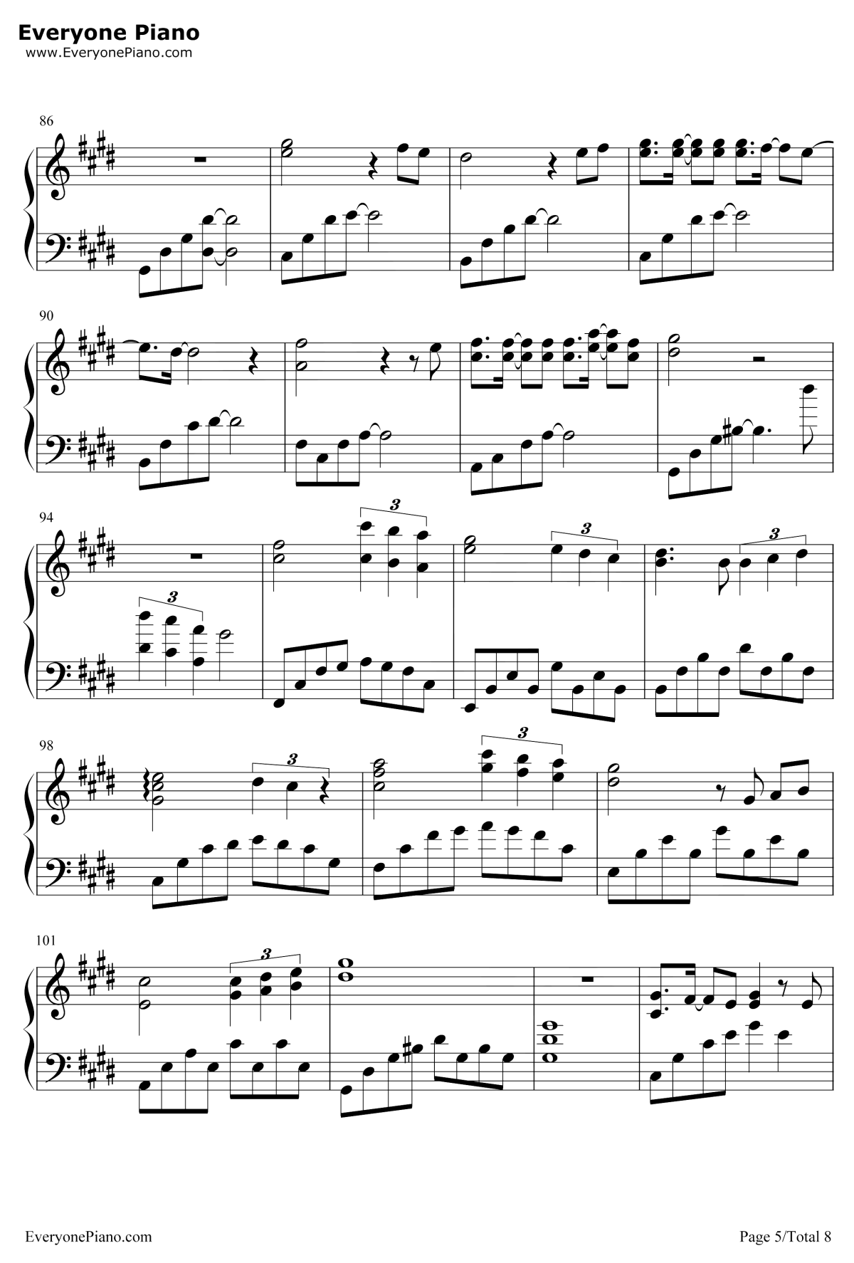 生生世世爱钢琴谱-吴雨霏-仙剑奇侠传3主题曲5