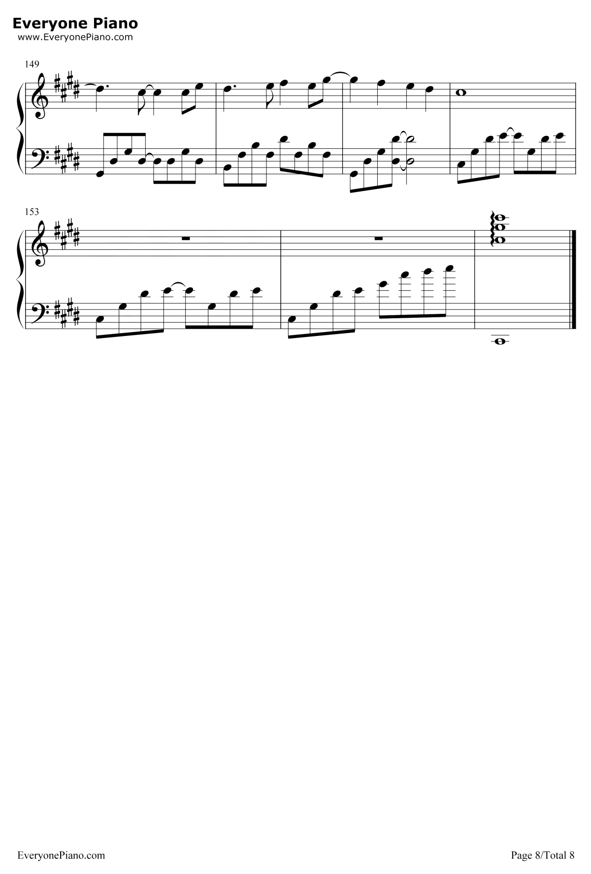 生生世世爱钢琴谱-吴雨霏-仙剑奇侠传3主题曲8