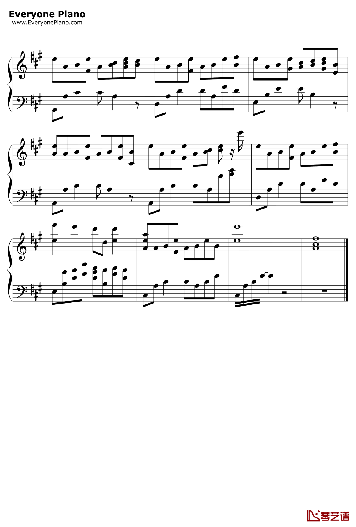 雨夜幻想曲钢琴谱 - 变奏的梦想5