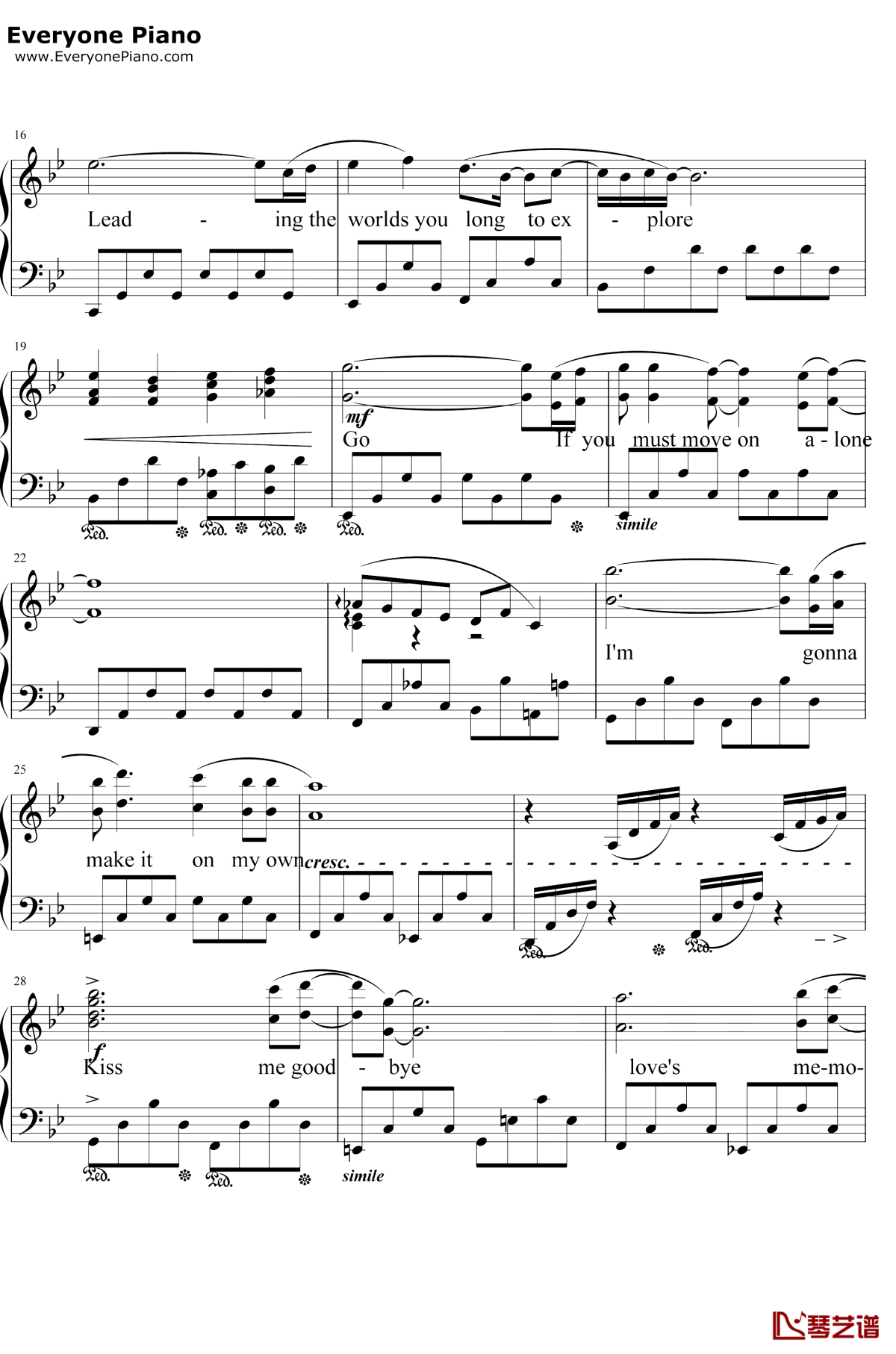 Kiss Me Good钢琴谱-安藝聖世美-Bye-最终幻想XII主题曲2
