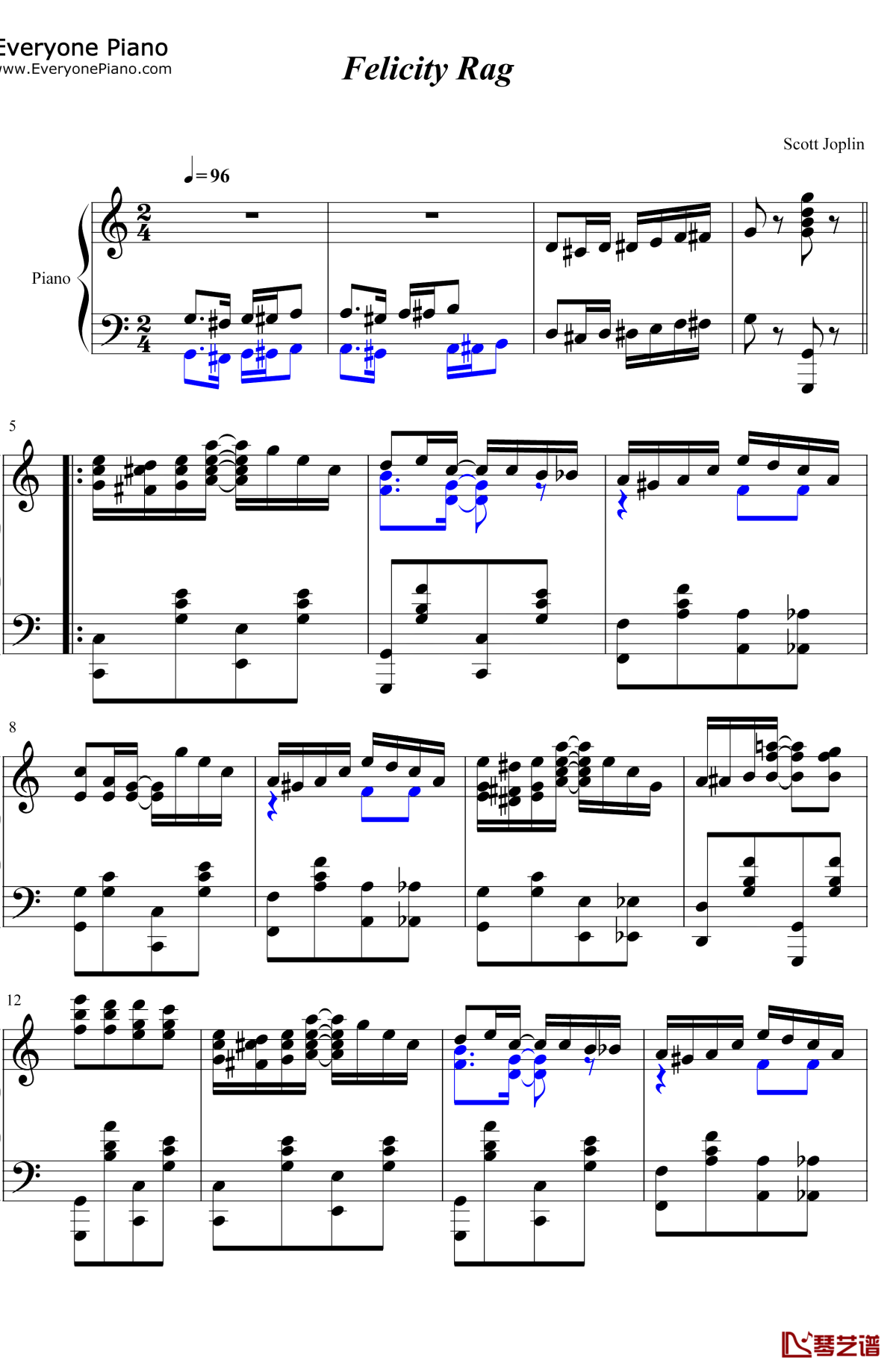 Felicity Rag钢琴谱-ScottJoplin1